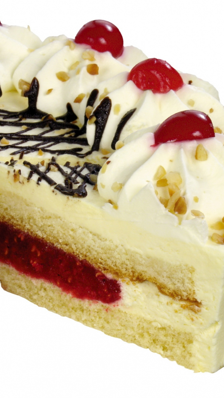 Обои пища, фруктовый торт, замороженный десерт, начинки, взбитые сливки в разрешении 750x1334