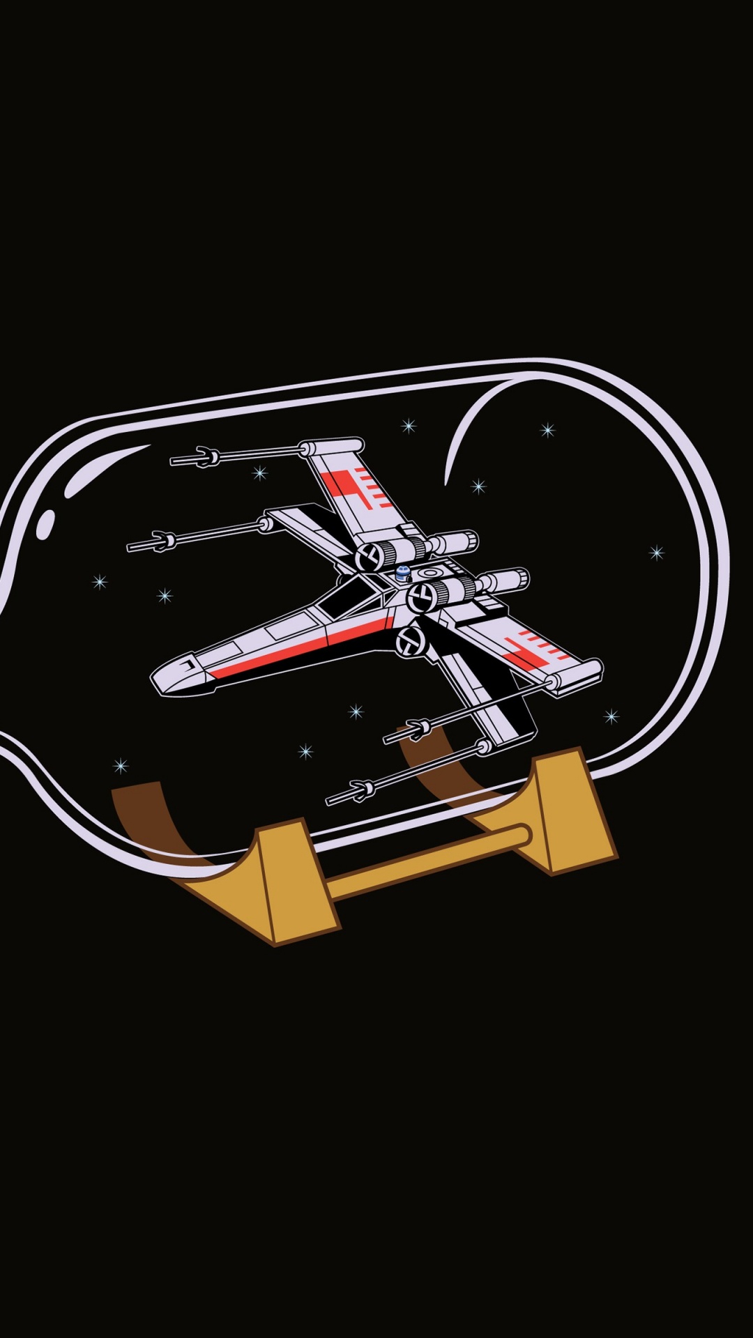 Обои X-крыло Истребитель, минимализм, арт, иллюстрация, лого в разрешении 1080x1920