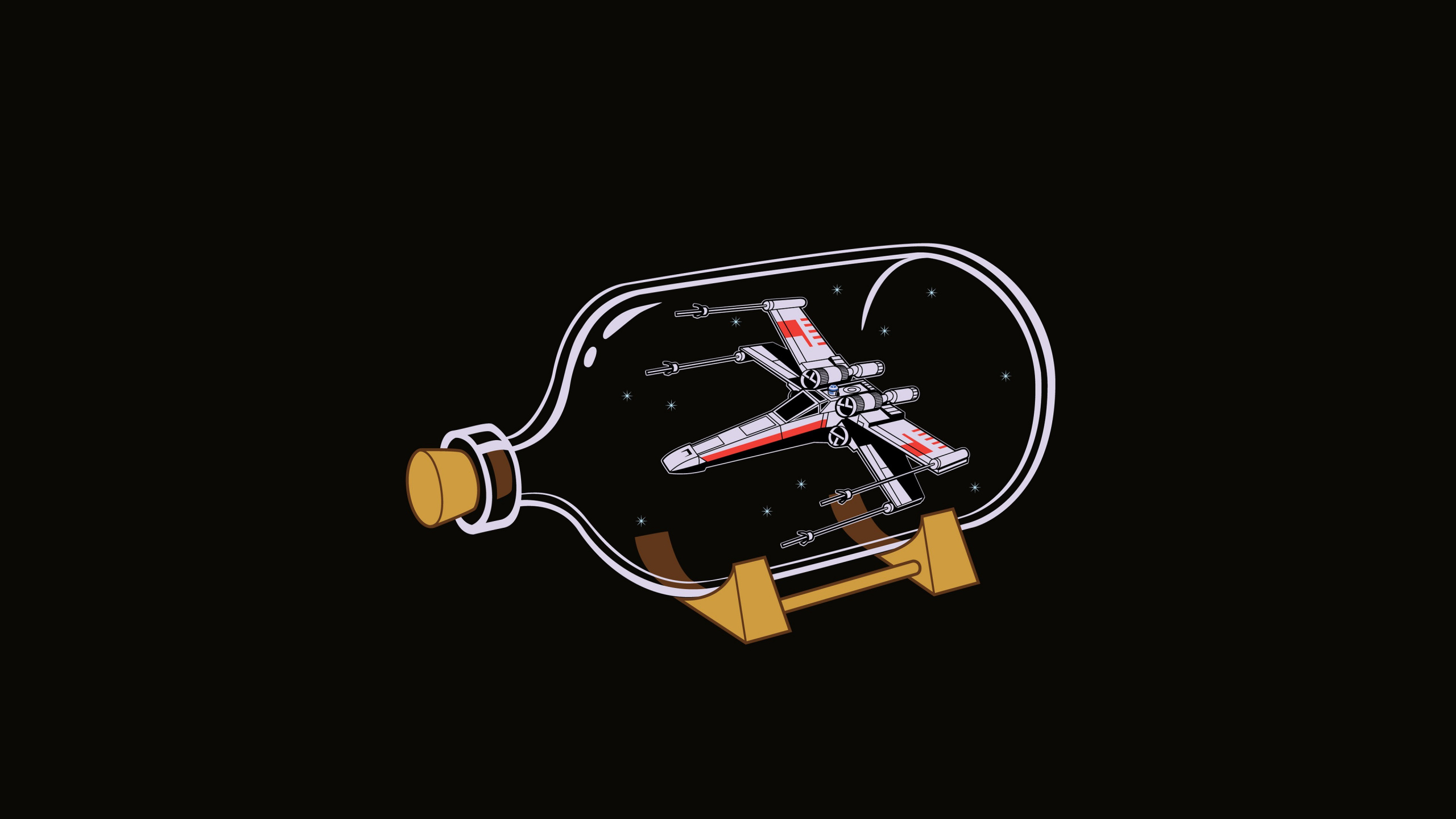 Обои X-крыло Истребитель, минимализм, арт, иллюстрация, лого в разрешении 2560x1440