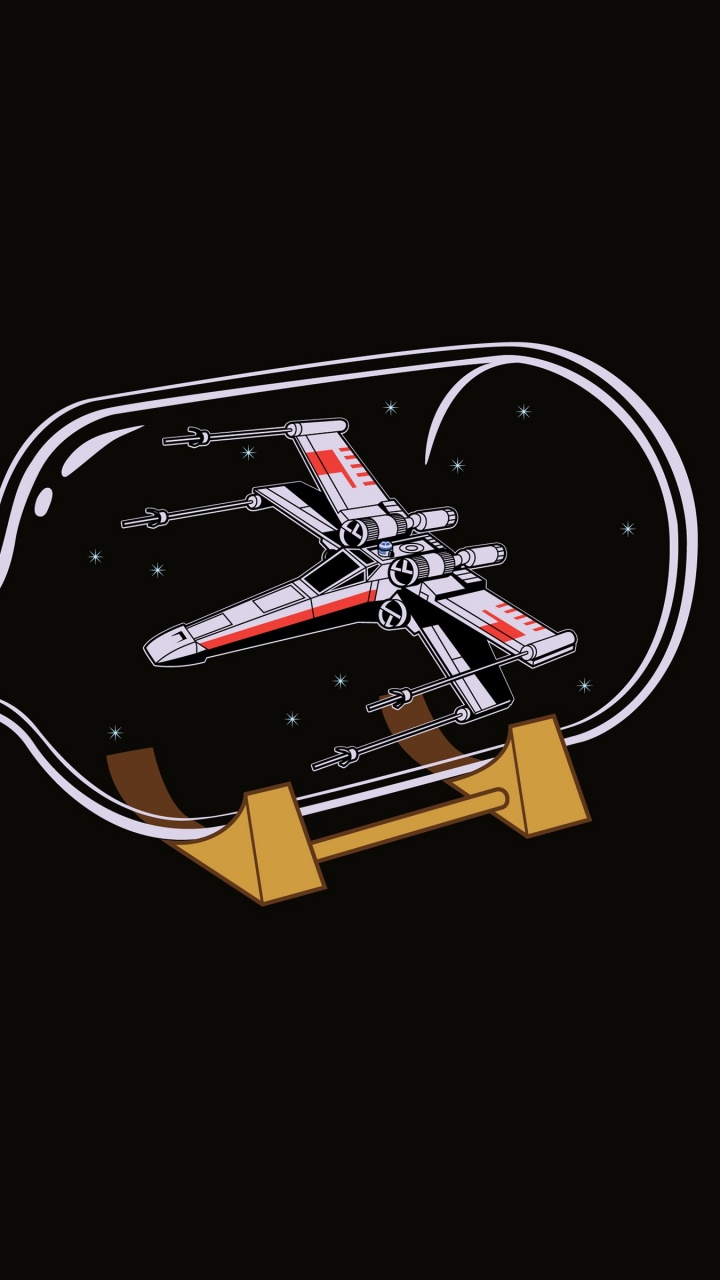 Обои X-крыло Истребитель, минимализм, арт, иллюстрация, лого в разрешении 720x1280