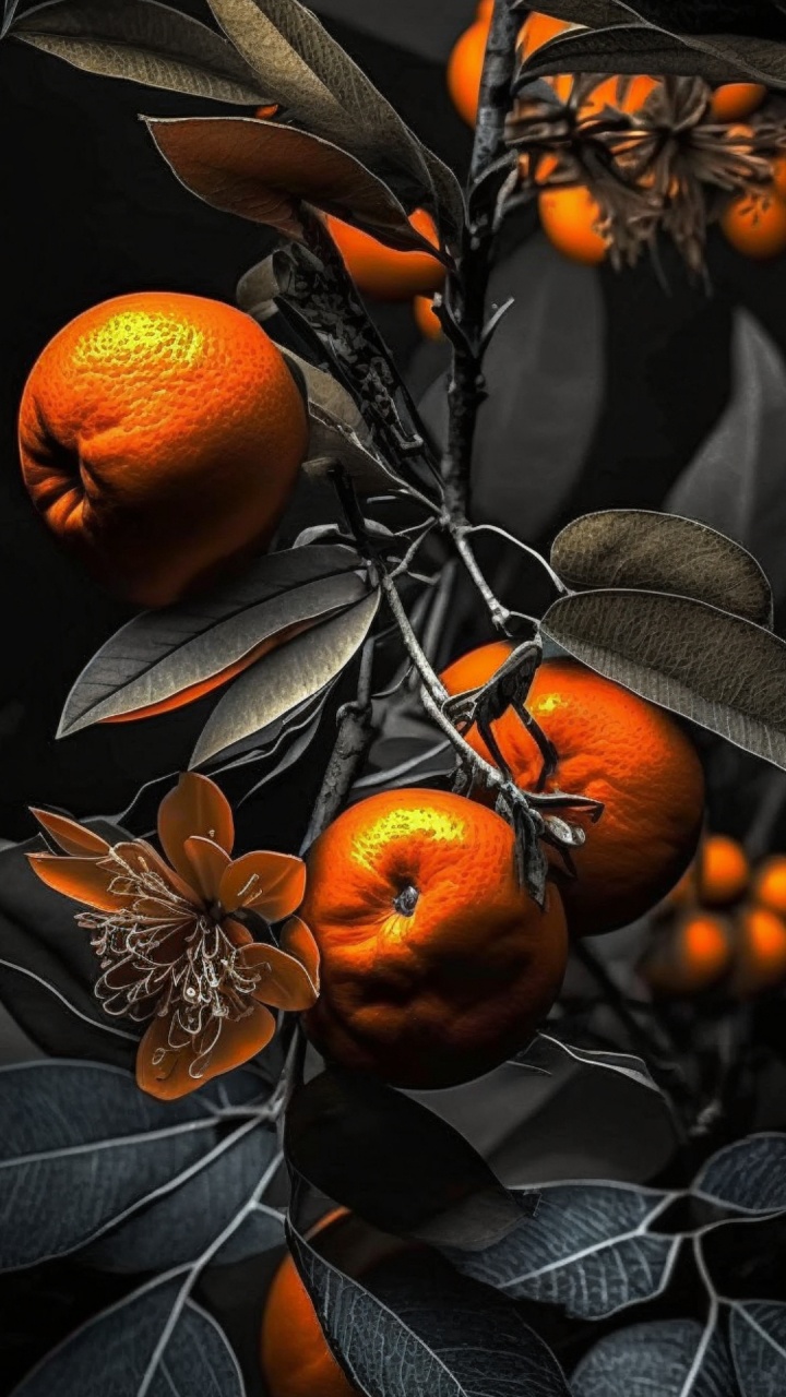 Обои валенсийский апельсин, грейпфрут, Танжело, мандарин, зимний сквош в разрешении 720x1280