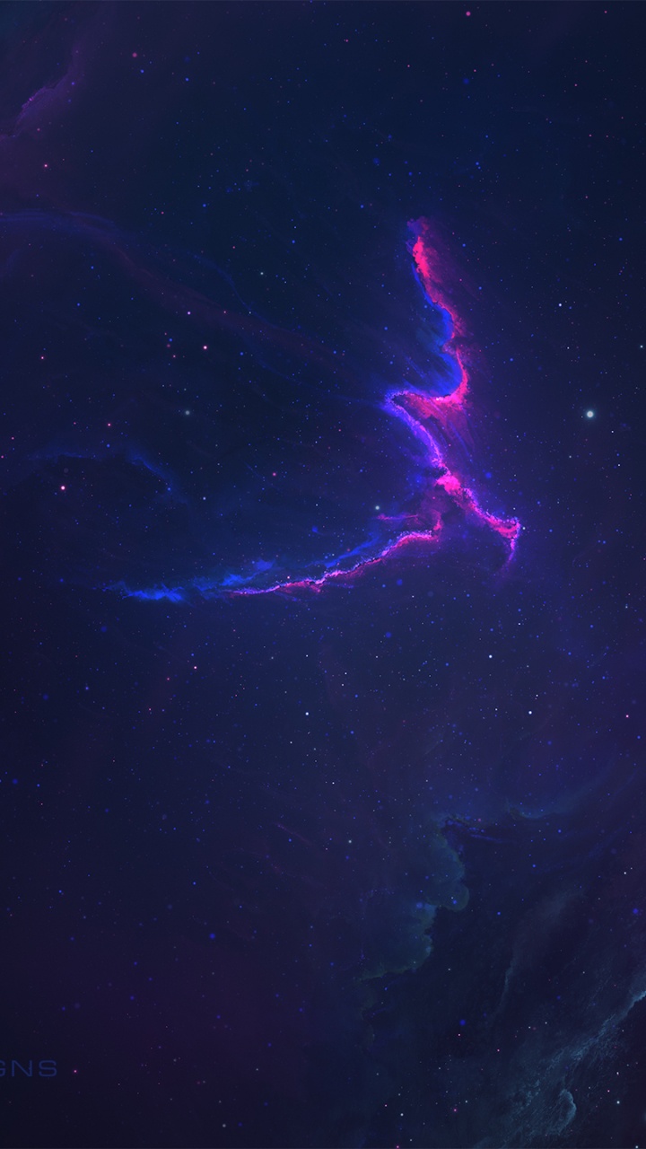 Обои туманность, пурпур, атмосфера, темнота, астрономический объект в разрешении 720x1280