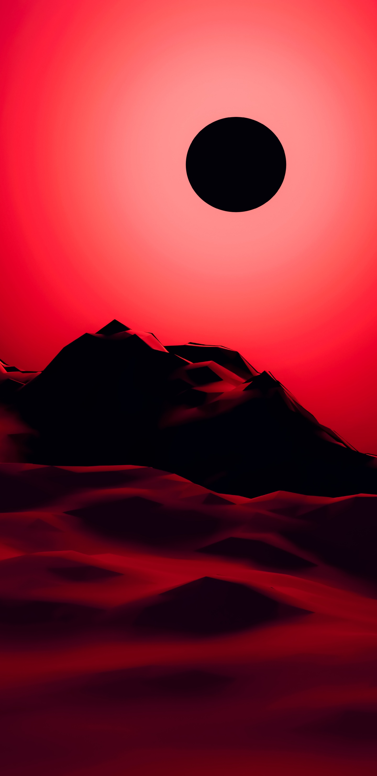 Обои атмосфера, свет, послесвечение, склон, сумрак в разрешении 1440x2960