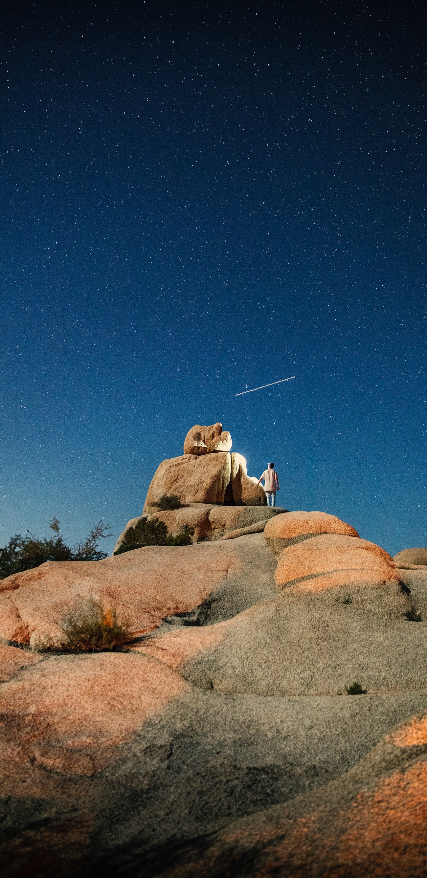 Обои рок, звезда, ночь, астрономический объект, пейзаж в разрешении 1440x2960