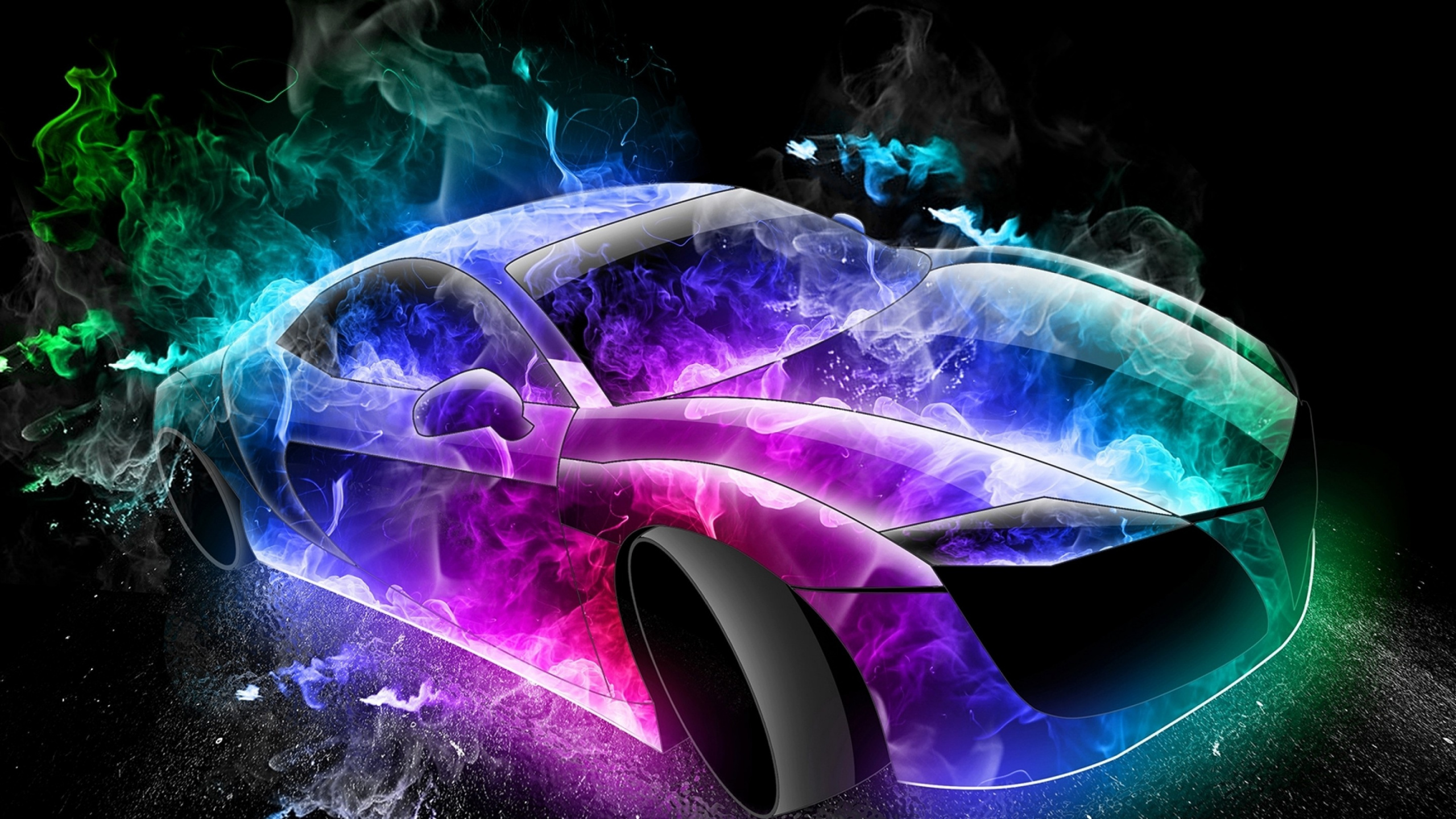 Обои авто, спорткар, пурпур, электрик, неон в разрешении 2560x1440