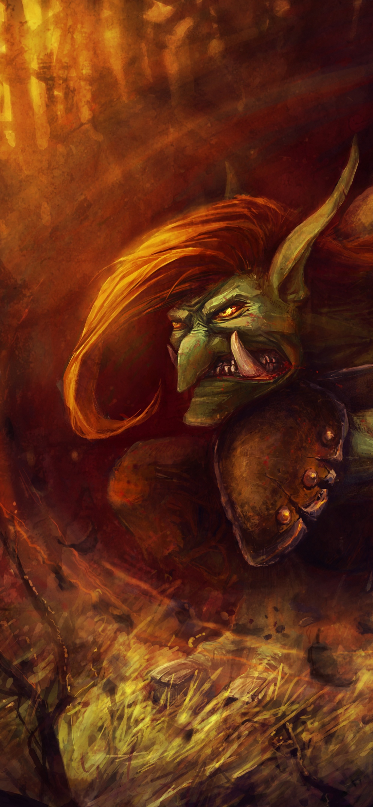 Обои дота 2, мифология, тьма, живопись в разрешении 1242x2688