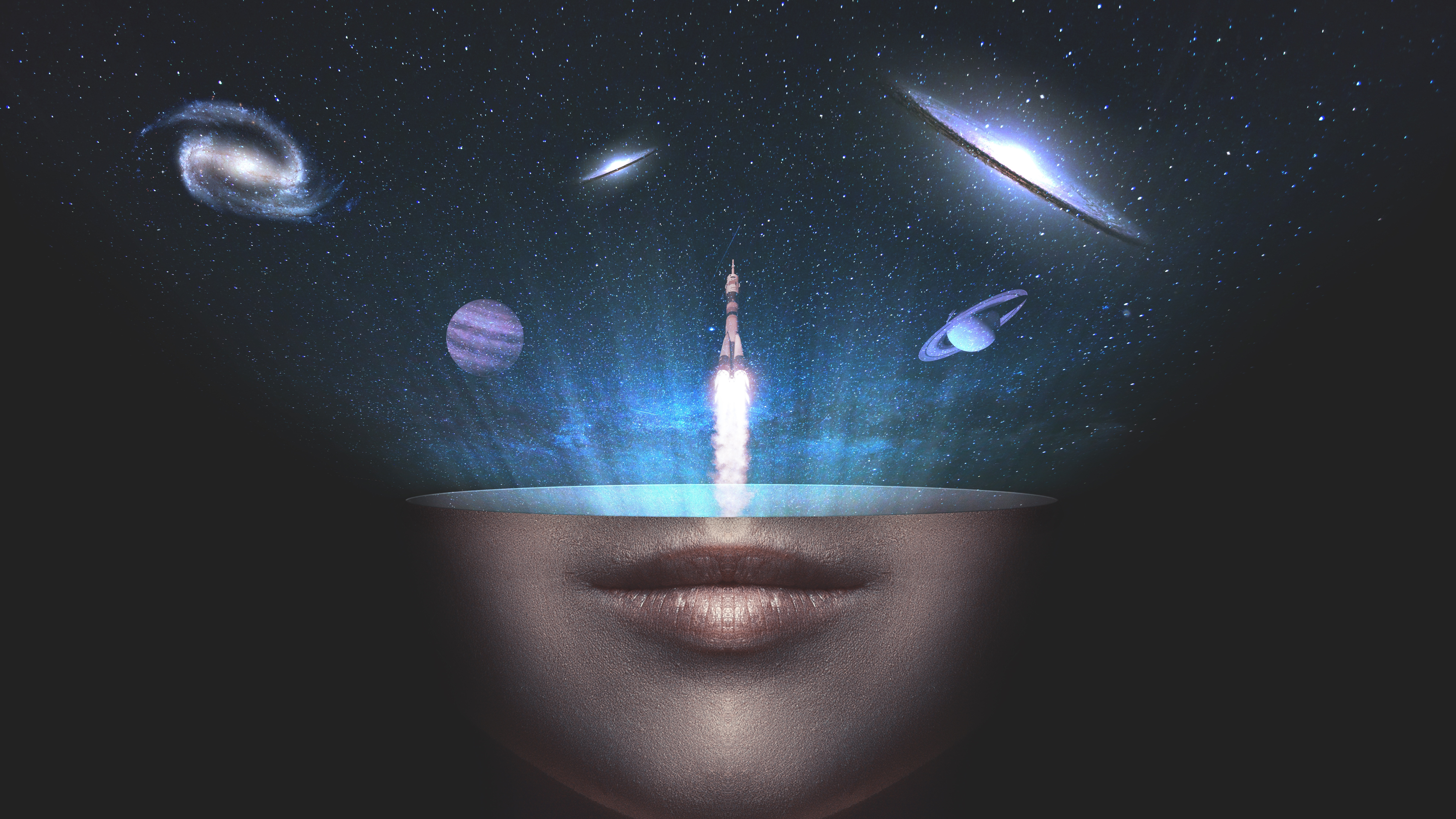 Обои свет, космос, атмосфера, темнота, астрономический объект в разрешении 7680x4320