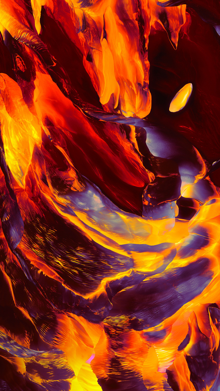 Обои пламя, цифровое искусство, арт, произведение искусства, глубина резкости в разрешении 750x1334