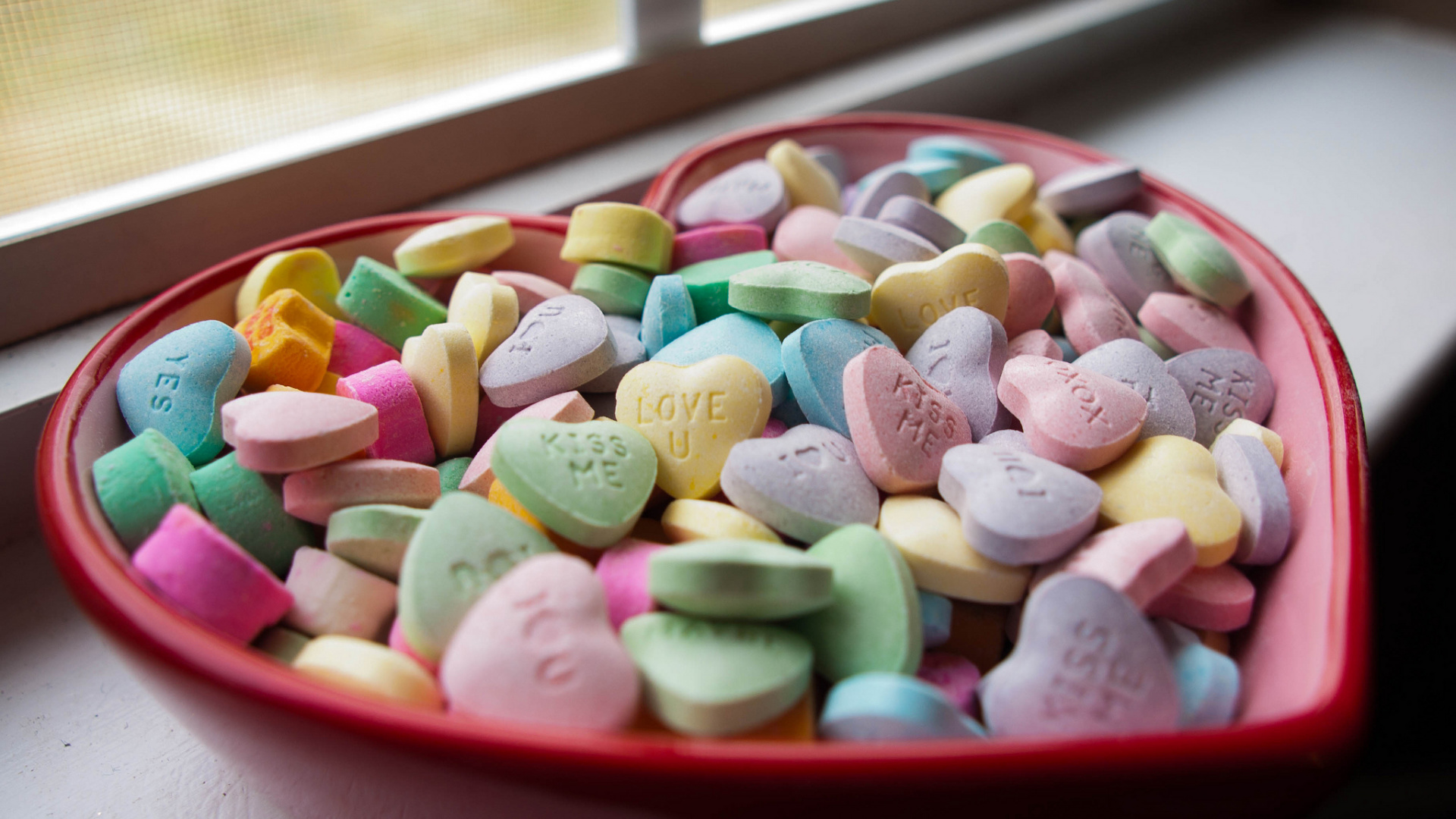 Обои День Святого Валентина, сердце, сладость, пища, возлюбленных в разрешении 1920x1080