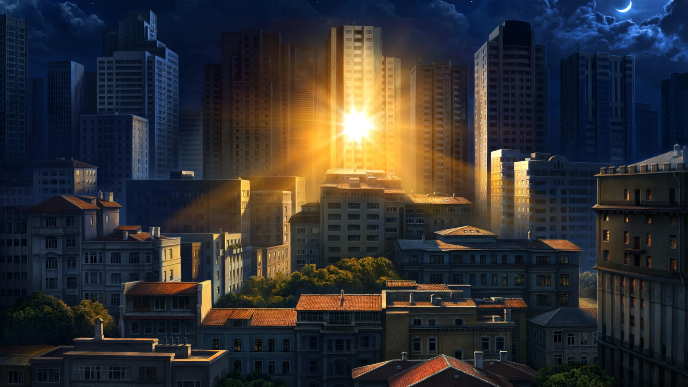 Обои компания Philips, Филипс Хью Гоу, Philips Хюэ, здание, небоскреб в разрешении 1366x768