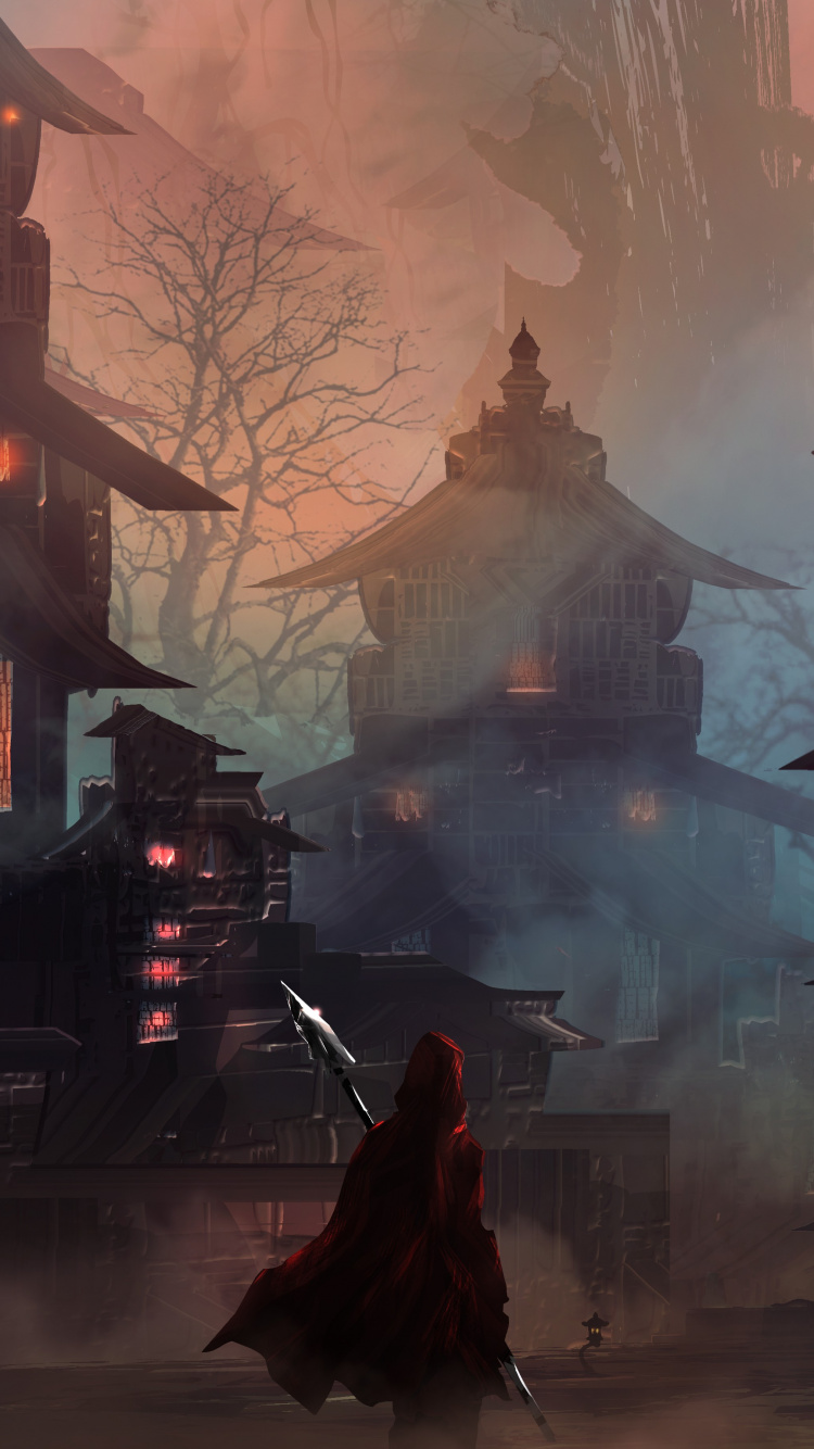 Обои цифровое искусство, фантастическое искусство, фэнтези, компьютерная игра, Красная Шапочка в разрешении 750x1334