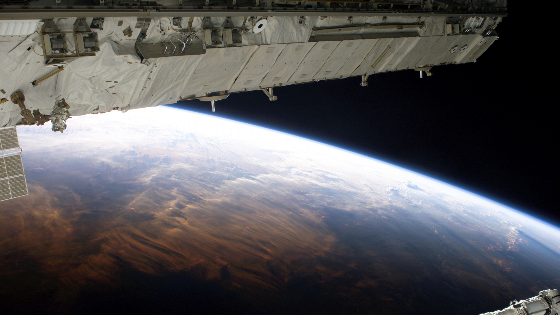 Обои НАСА, Международная космическая станция, земля, космическое пространство, космическая станция в разрешении 1920x1080