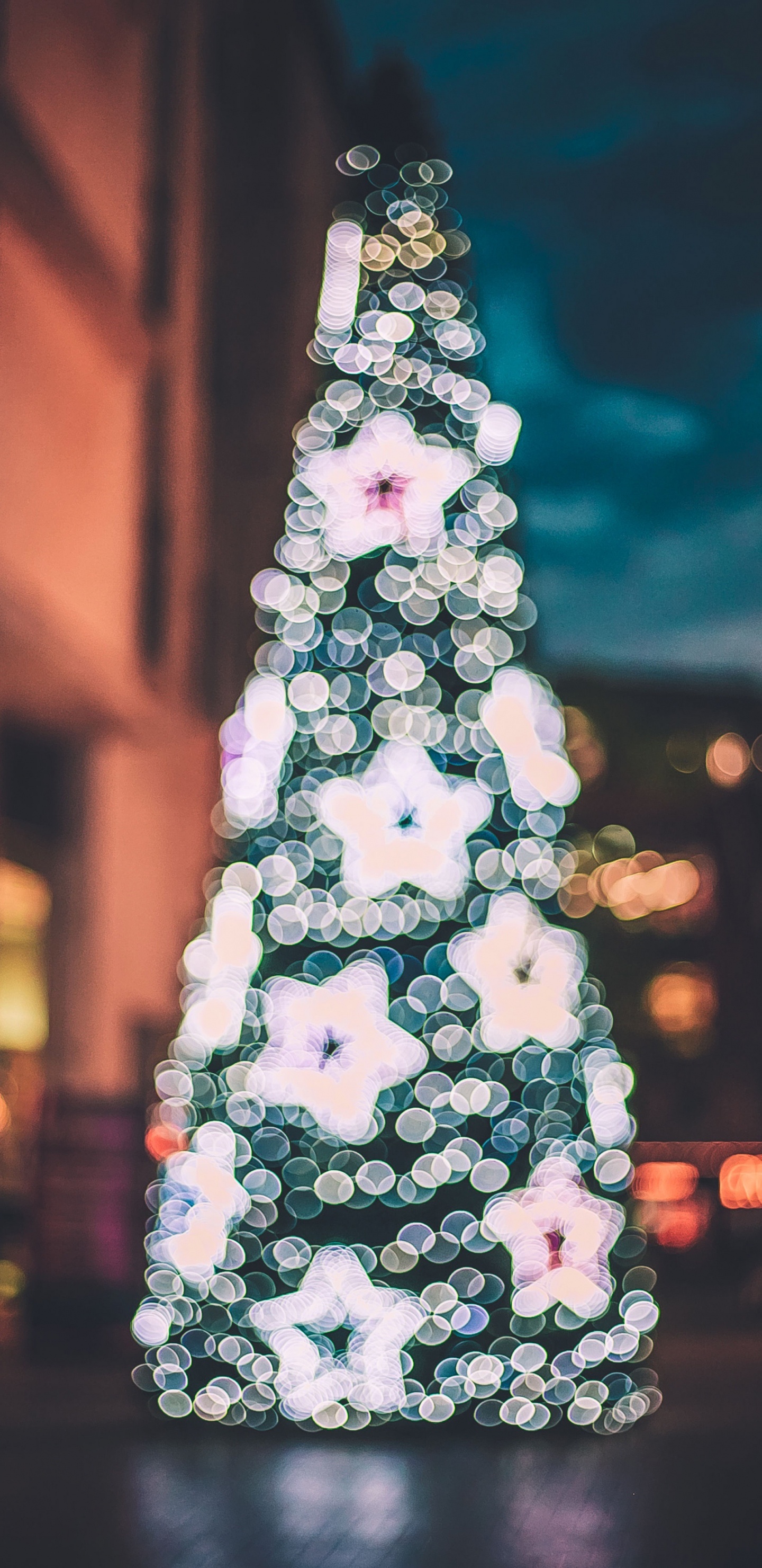 Обои Рождественский день, picsart, елка, плащи тень, праздник в разрешении 1440x2960