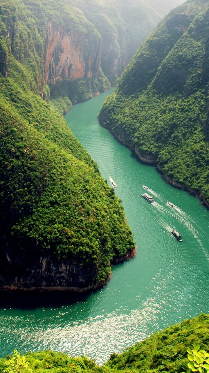 Обои Янцзы, реки, круизное судно, путешествие, природа в разрешении 720x1280