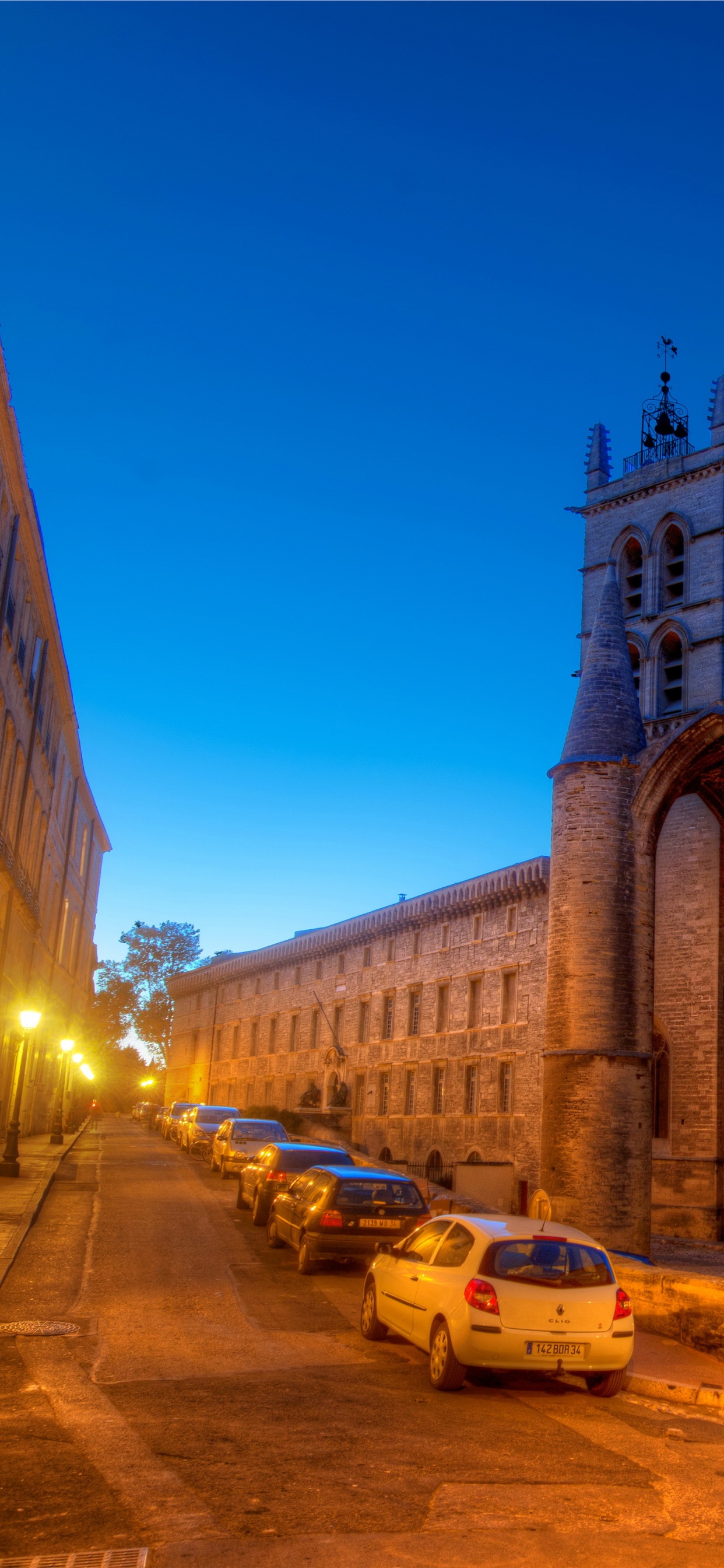 Обои ориентир, городок, здание, собор, вечер в разрешении 1242x2688