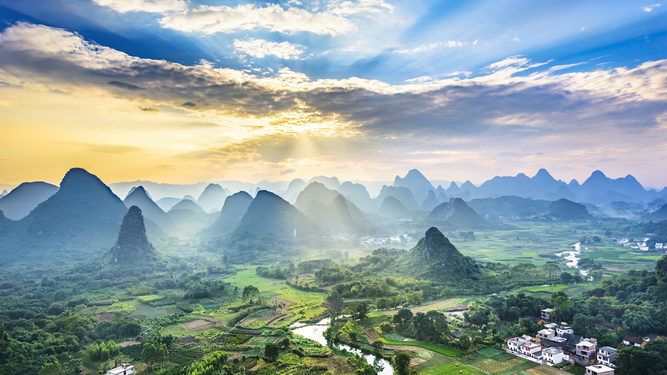 Обои карст, горный рельеф, гора, природа, горный хребет в разрешении 1366x768