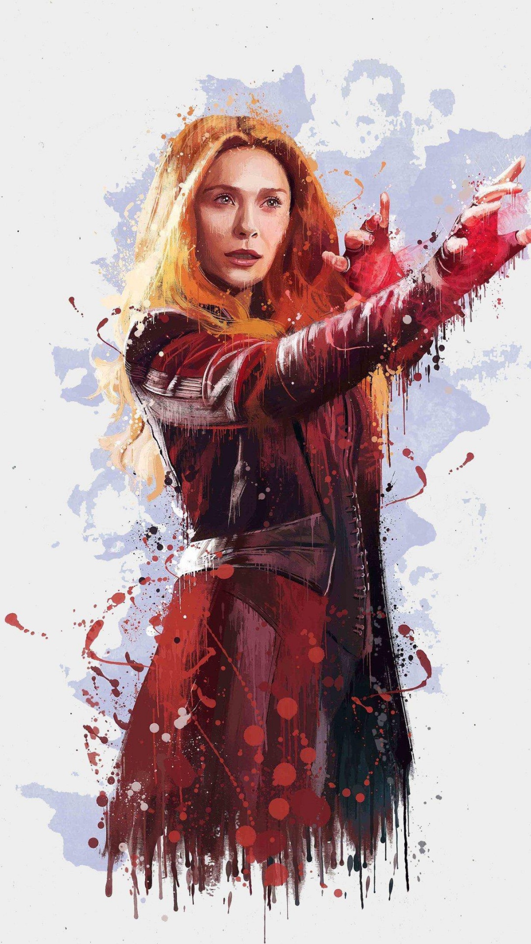 Обои Ванда Maximoff, Мстители: Война бесконечности, мститель, иллюстрация, арт в разрешении 1080x1920