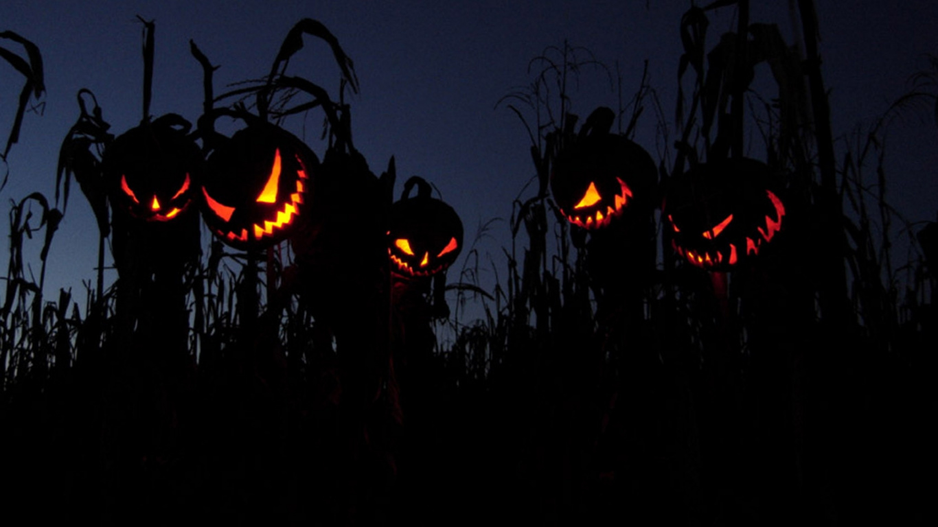 Обои Хэллоуин Ужас Ночи, темнота, ночь, полночь, лучший Хэллоуин в разрешении 1366x768