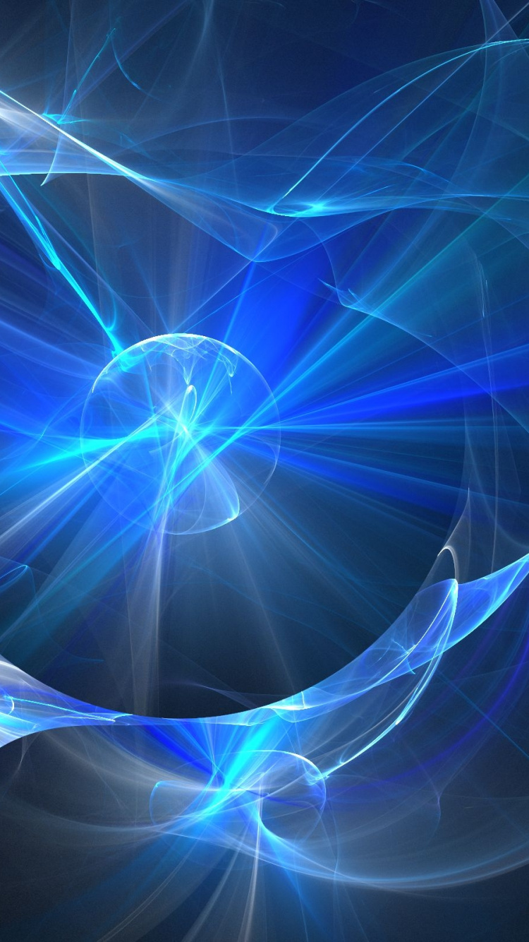 Обои синий, электрик, свет, фрактальное искусство, электрический синий в разрешении 750x1334