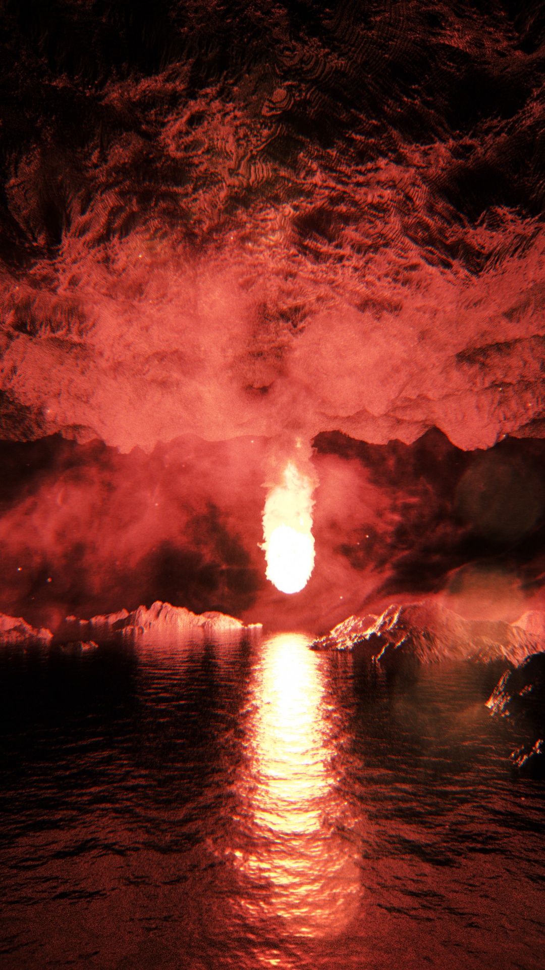 Обои вода, тепло, рок, ночь, пламя в разрешении 1080x1920