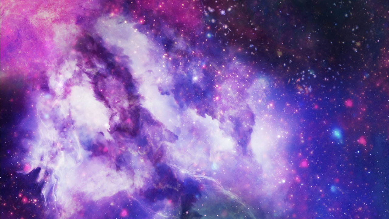 Обои туманность, Галактика, космическое пространство, пурпур, астрономический объект в разрешении 1280x720