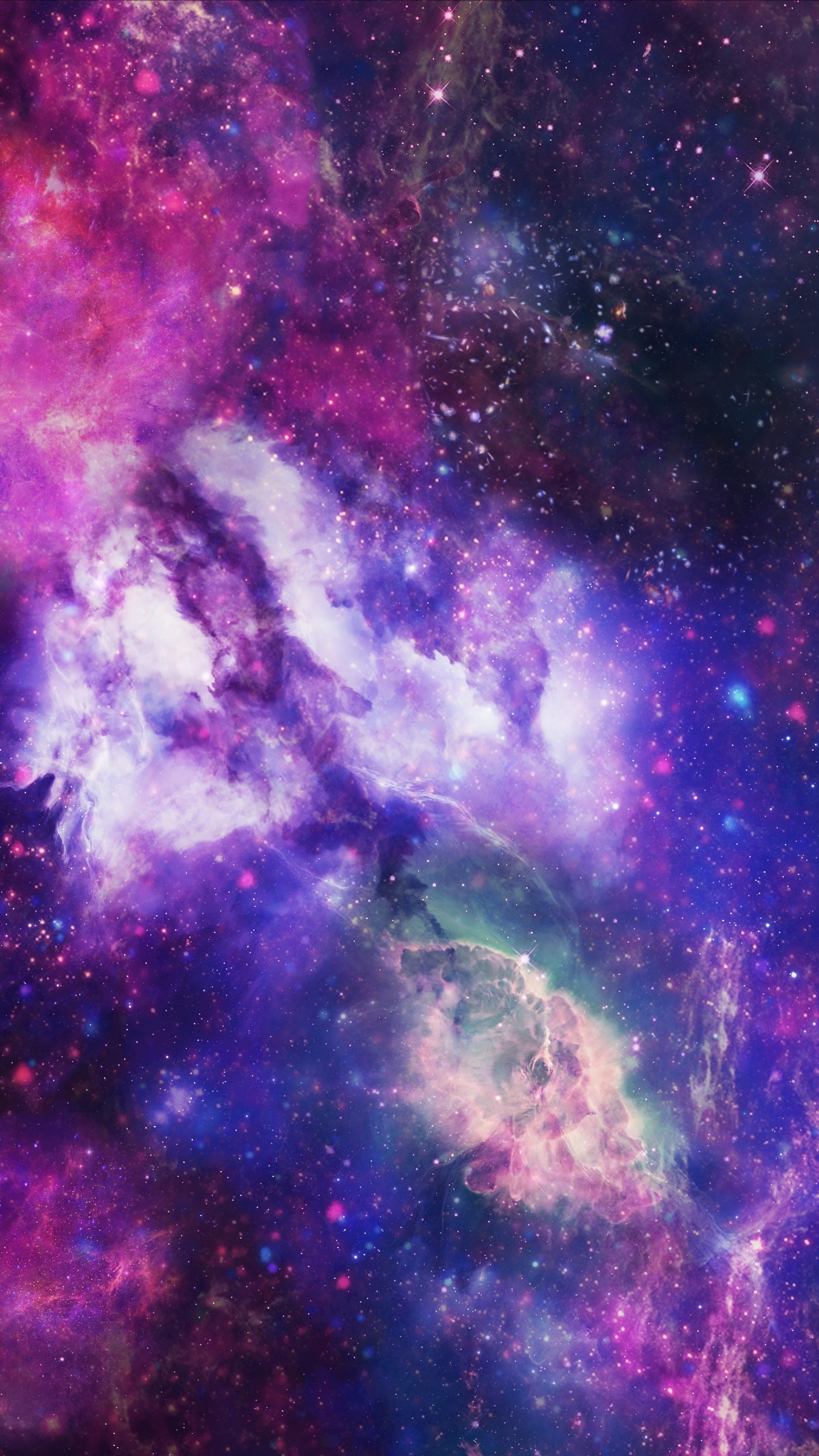 Обои туманность, Галактика, космическое пространство, пурпур, астрономический объект в разрешении 1440x2560