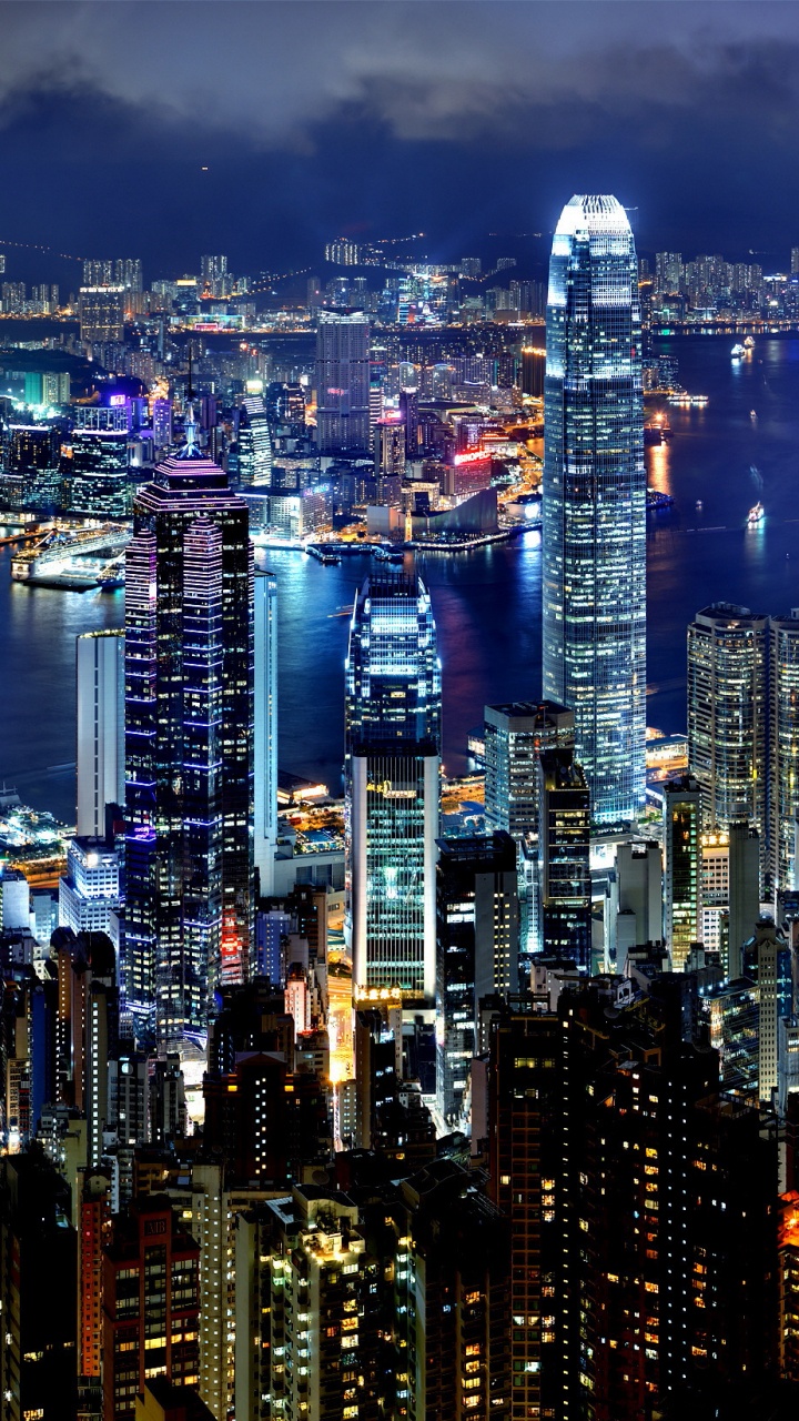 Обои Гонконг, городской пейзаж, город, метрополия, городской район в разрешении 720x1280