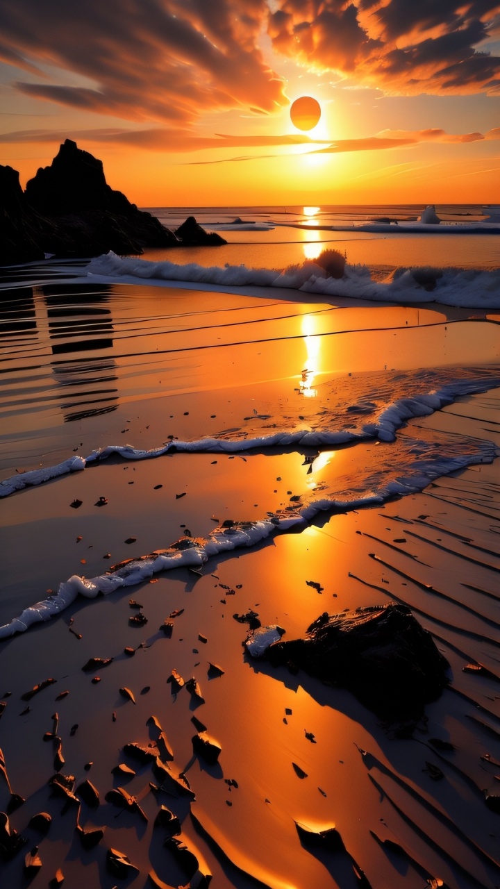 Обои закат, природа, сумрак, вода, облако в разрешении 720x1280