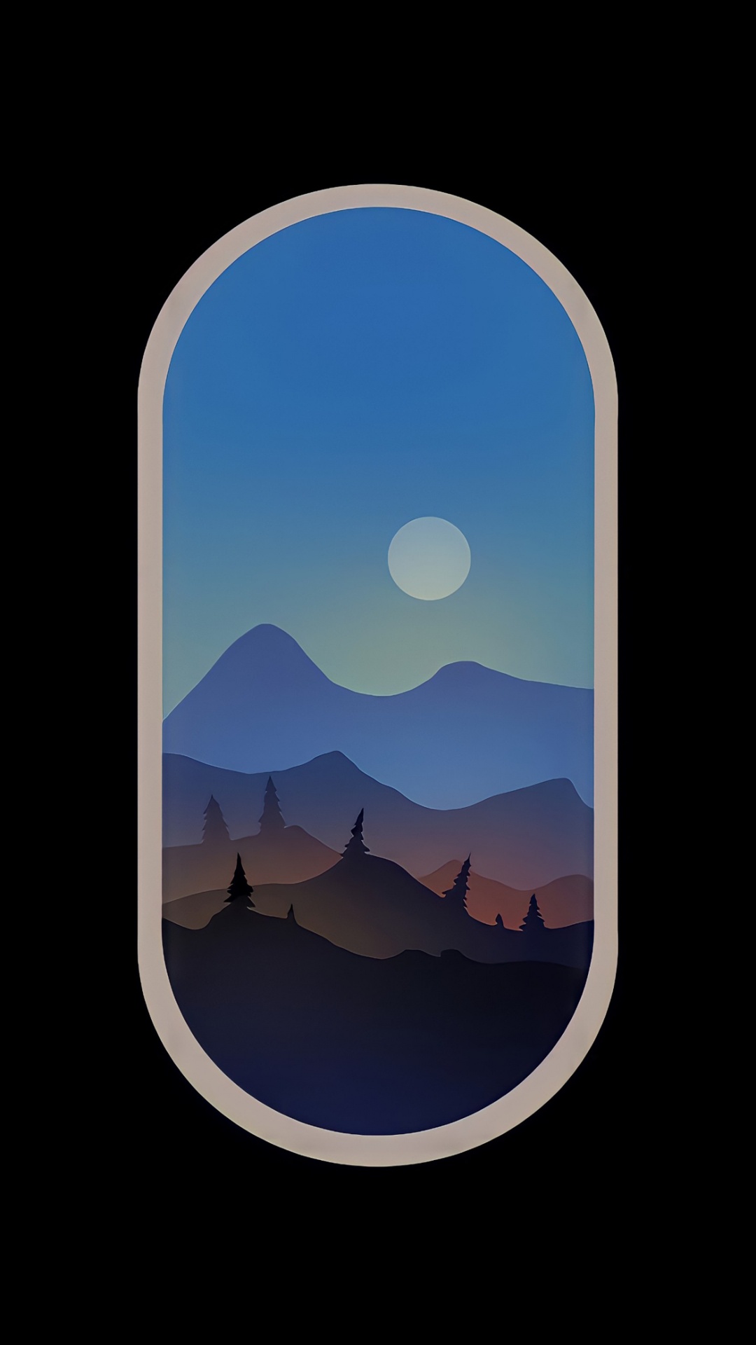 Обои отражение, астрономический объект, сумрак, луна, вечер в разрешении 1080x1920