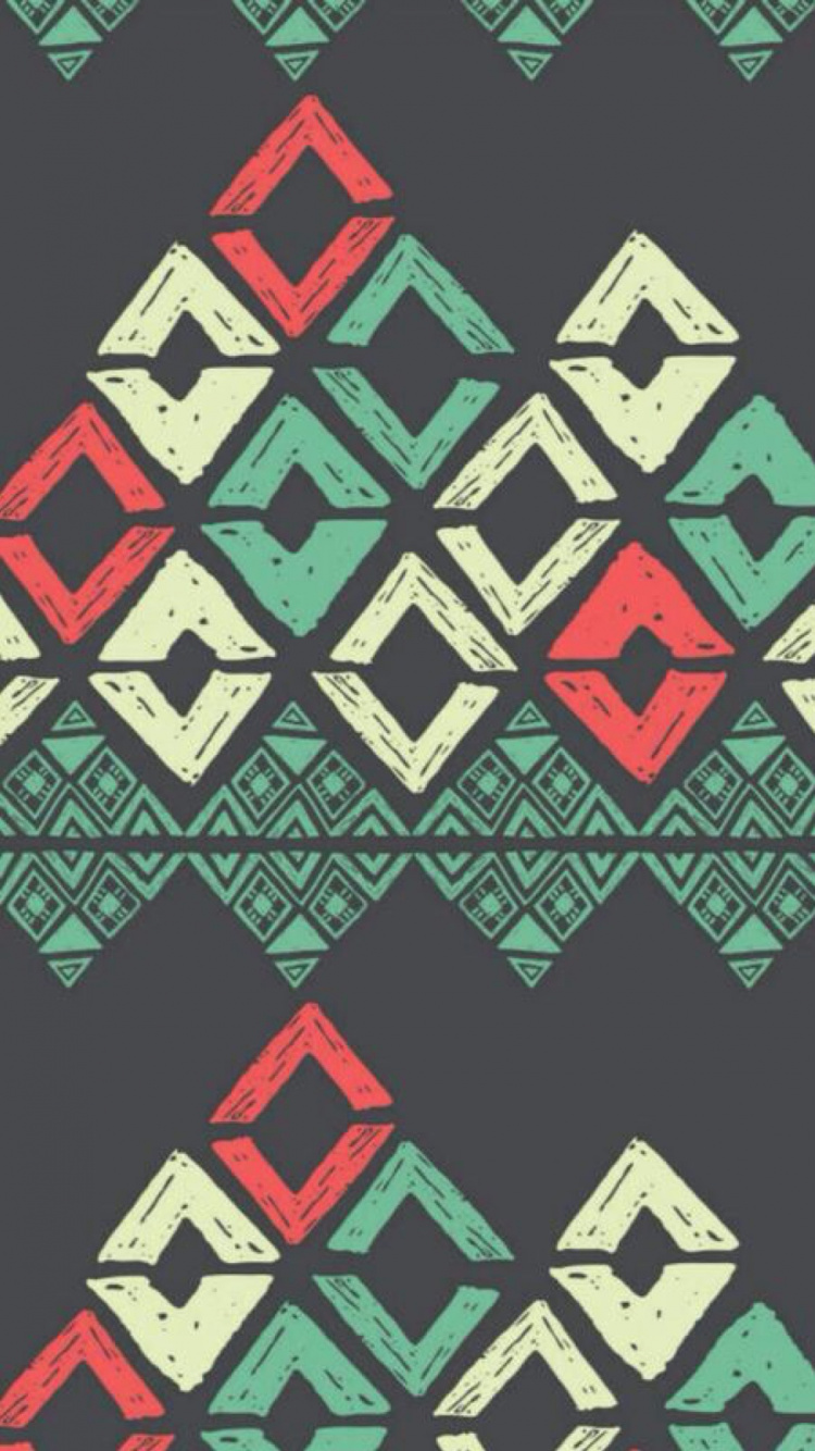 Обои узор, чирок, бирюза, треугольник, ткань в разрешении 750x1334
