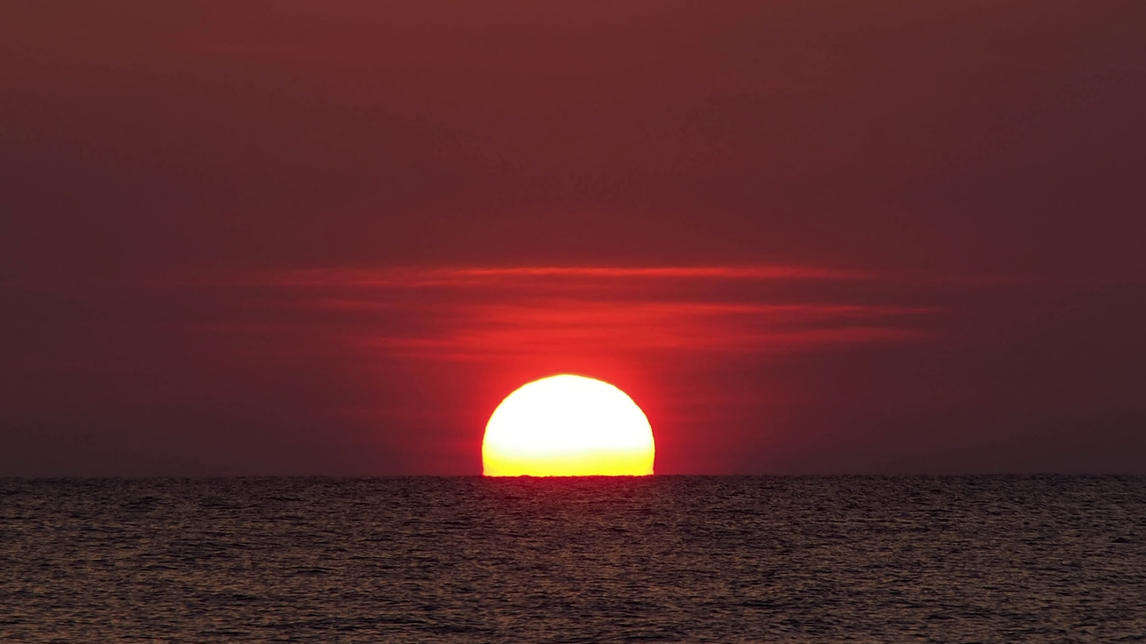 Обои горизонт, вода, послесвечение, сумрак, Апельсин в разрешении 1280x720