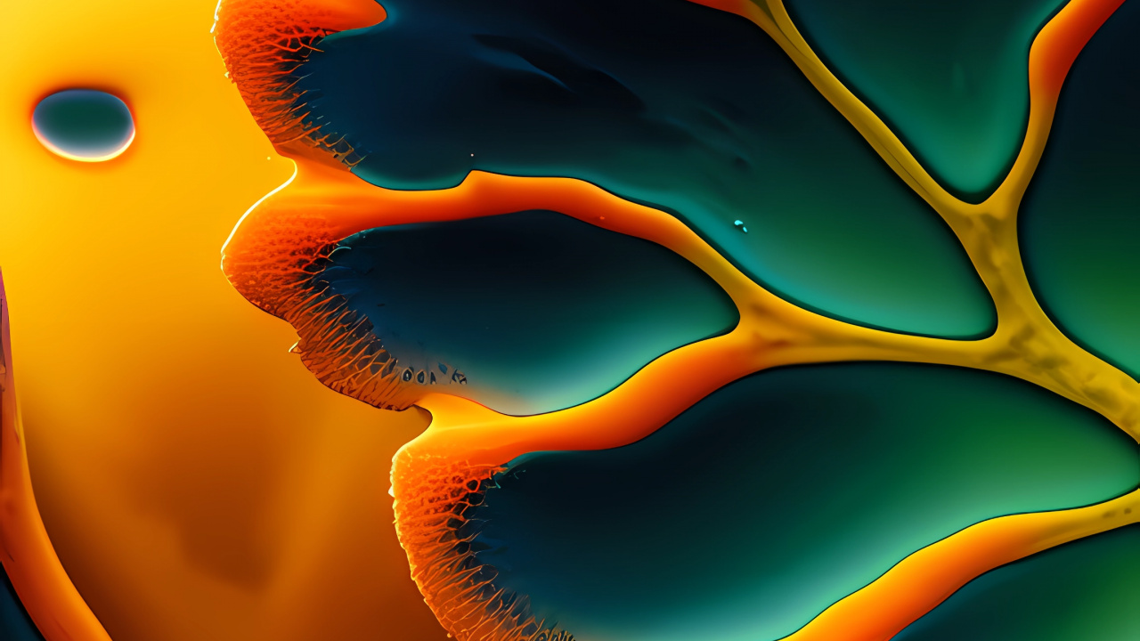 Обои фрактальное искусство, телефон, свет, зеленый, природа в разрешении 1280x720