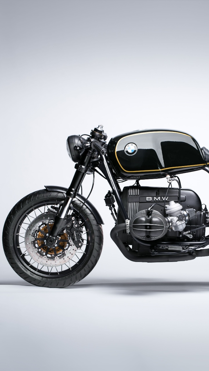 Обои Байерише Моторен Верке АГ, мотоцикл, Кафе рейсер, БМВ Р100, кастомный мотоцикл в разрешении 720x1280
