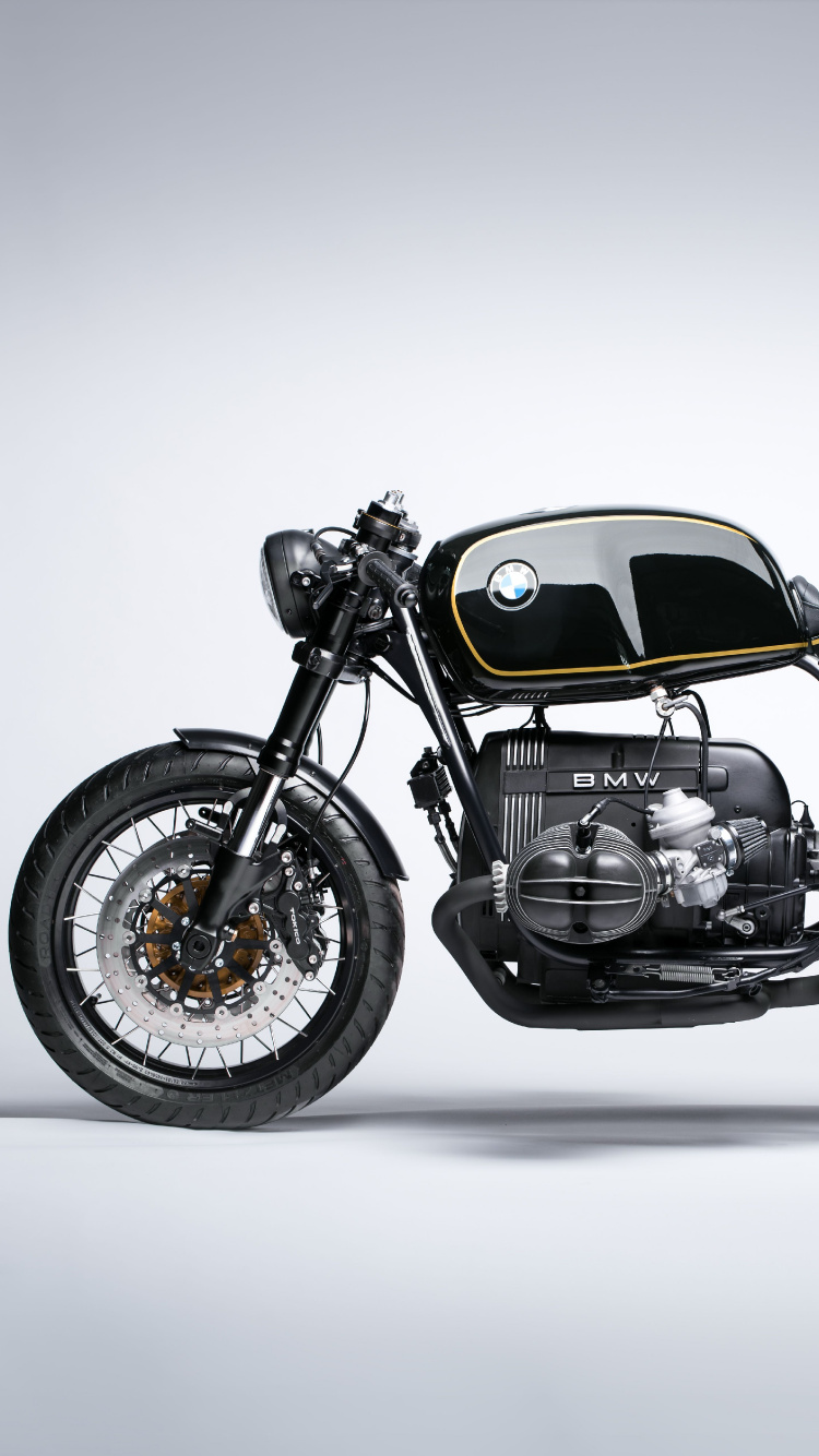Обои Байерише Моторен Верке АГ, мотоцикл, Кафе рейсер, БМВ Р100, кастомный мотоцикл в разрешении 750x1334