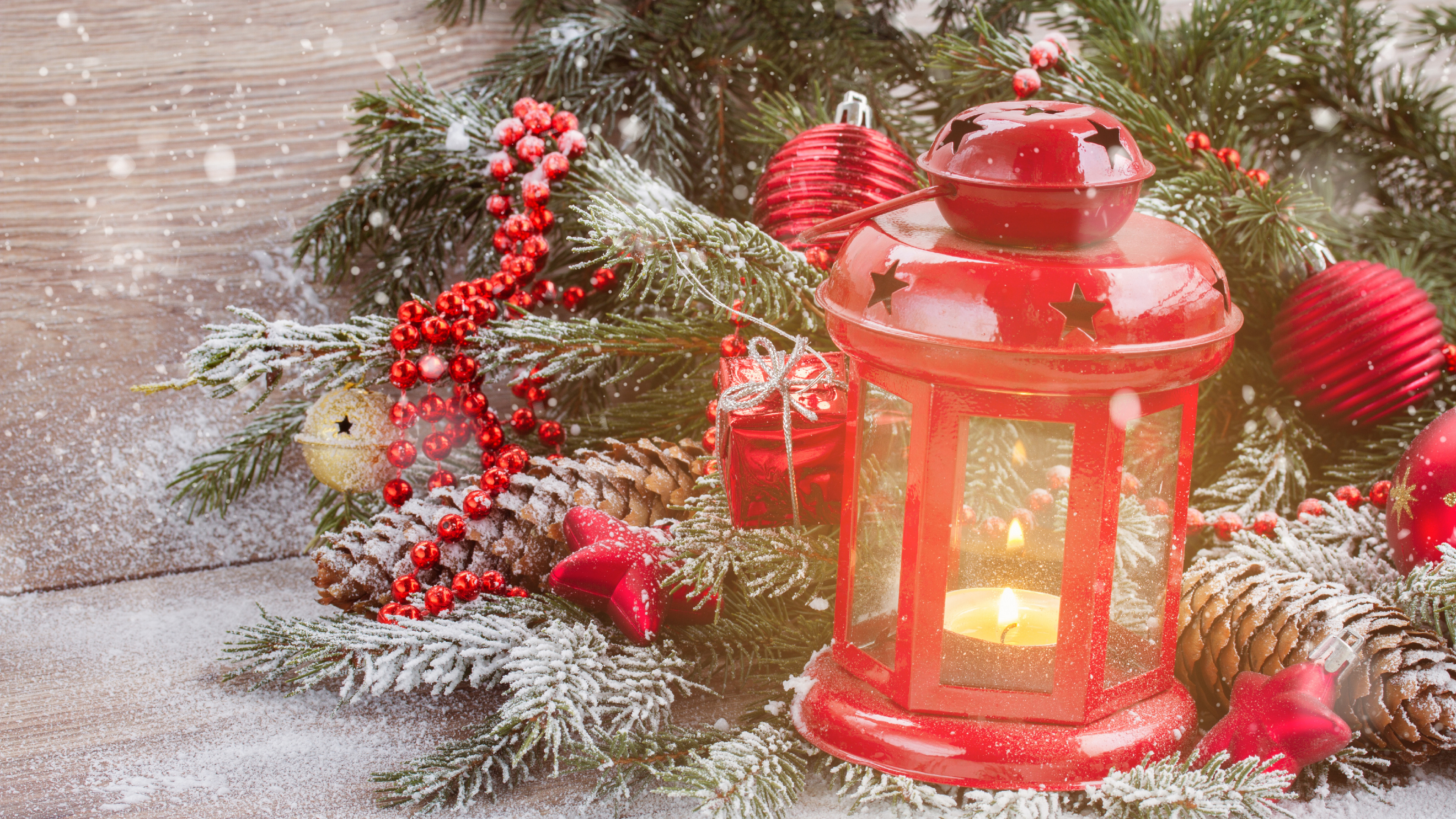 Обои Рождественский день, елка, Рождественские украшения, Рождество, пихта в разрешении 3840x2160