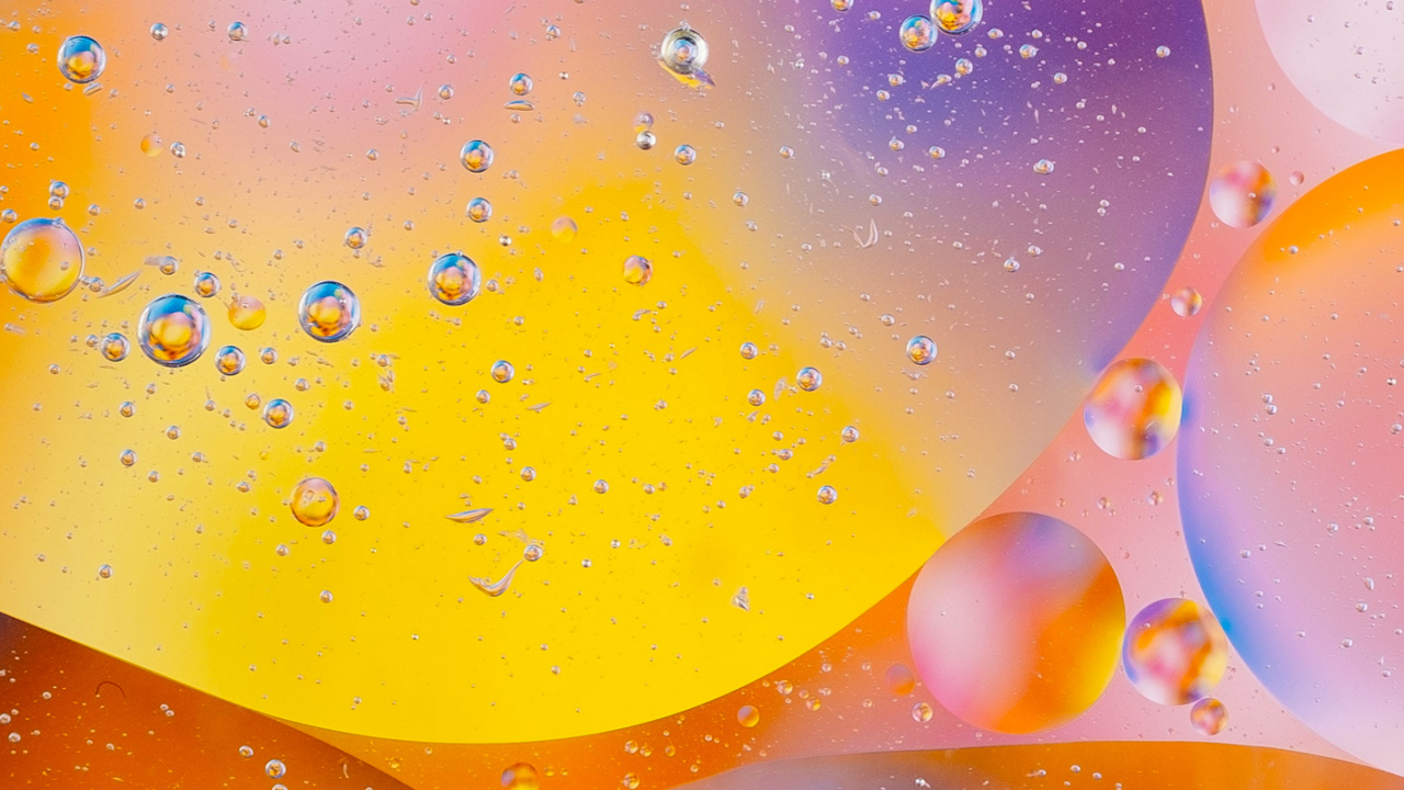 Обои ios, красочность, желтый, Апельсин, жидкий в разрешении 1280x720