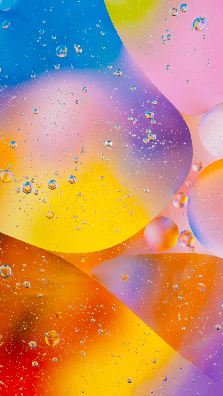 Обои ios, красочность, желтый, Апельсин, жидкий в разрешении 750x1334