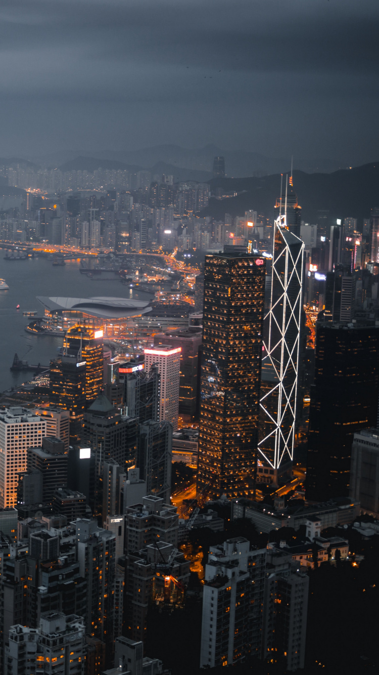 Обои городской пейзаж, город, метрополия, городской район, линия горизонта в разрешении 750x1334