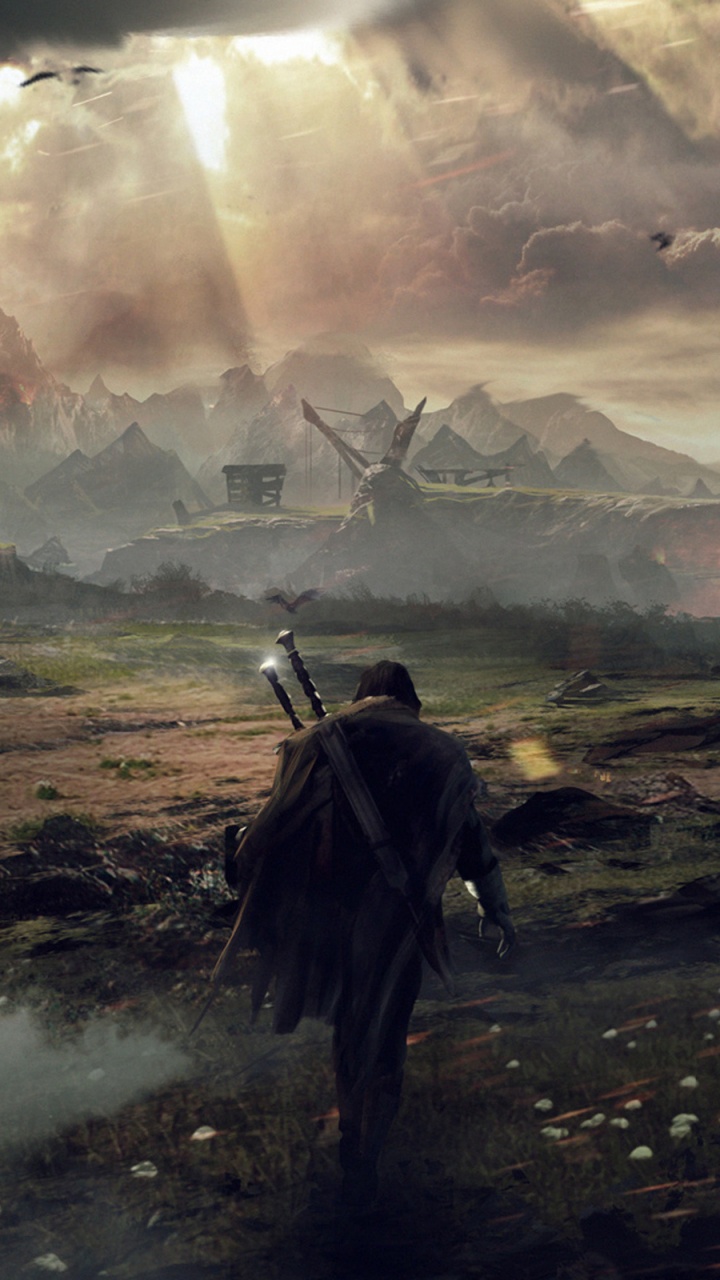 Обои lord of the rings, атмосфера, гора, пустыня, местность в разрешении 720x1280