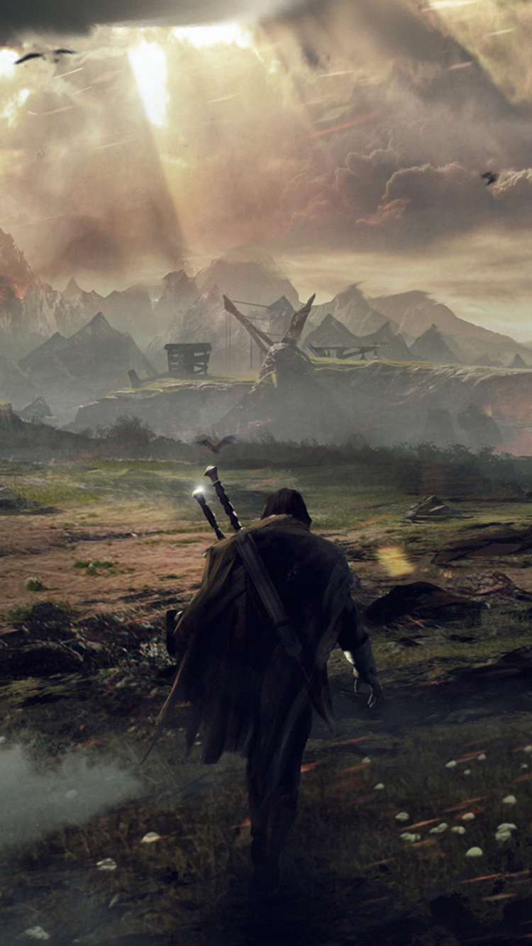 Обои lord of the rings, атмосфера, гора, пустыня, местность в разрешении 750x1334