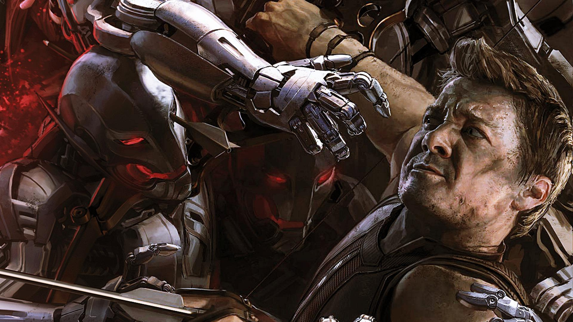 Обои Мстители эра альтрона, Клинт Бартон, видение, Альтрон, мститель в разрешении 1920x1080