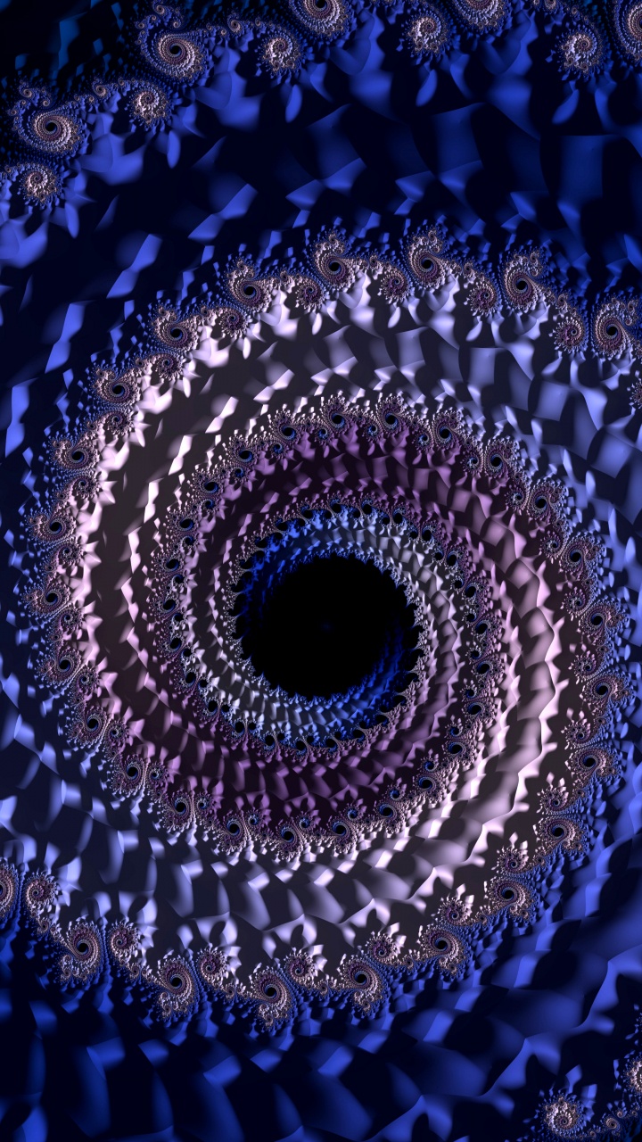 Обои синий, фрактальное искусство, арт, спираль, психоделическое искусство в разрешении 720x1280
