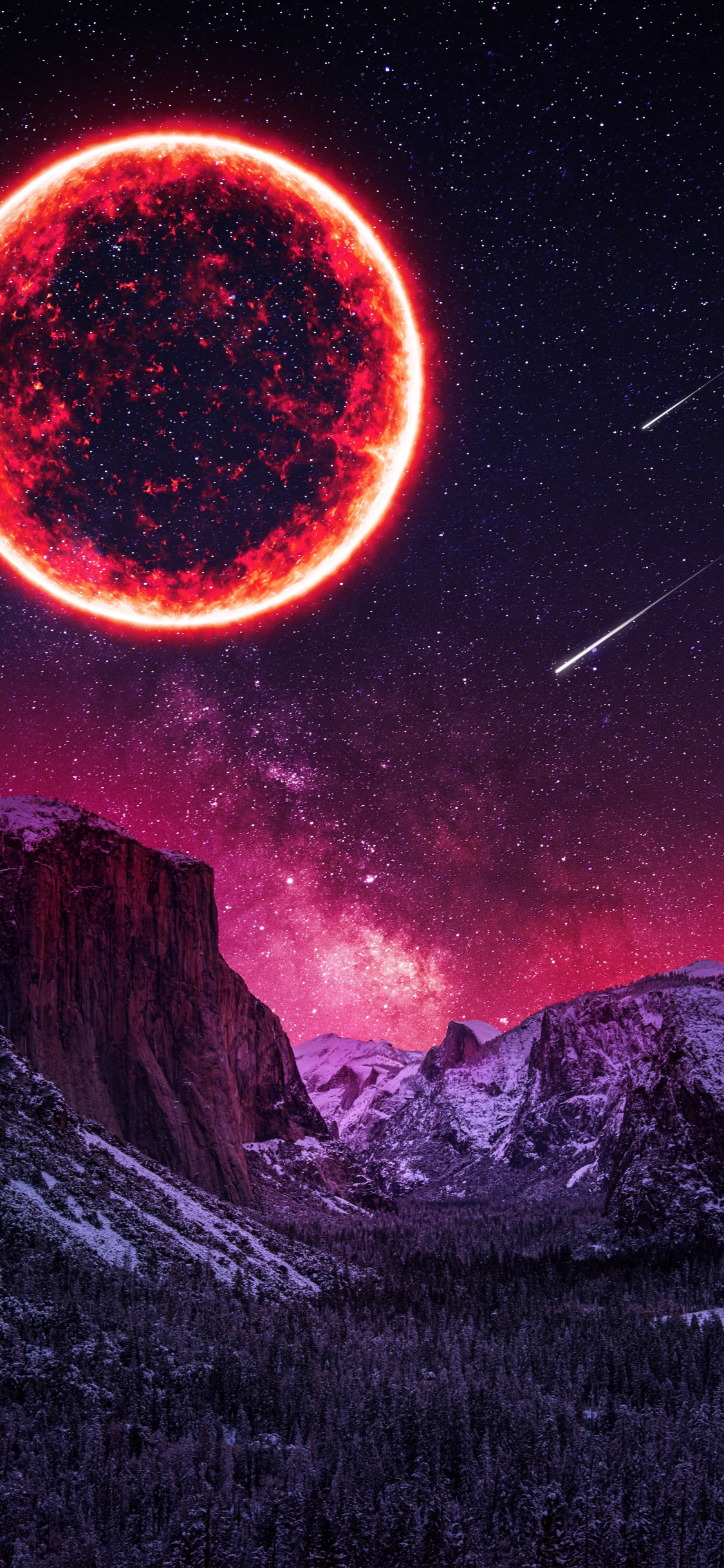 Обои йосемитский национальный парк, атмосфера, свет, мир, природа в разрешении 1125x2436