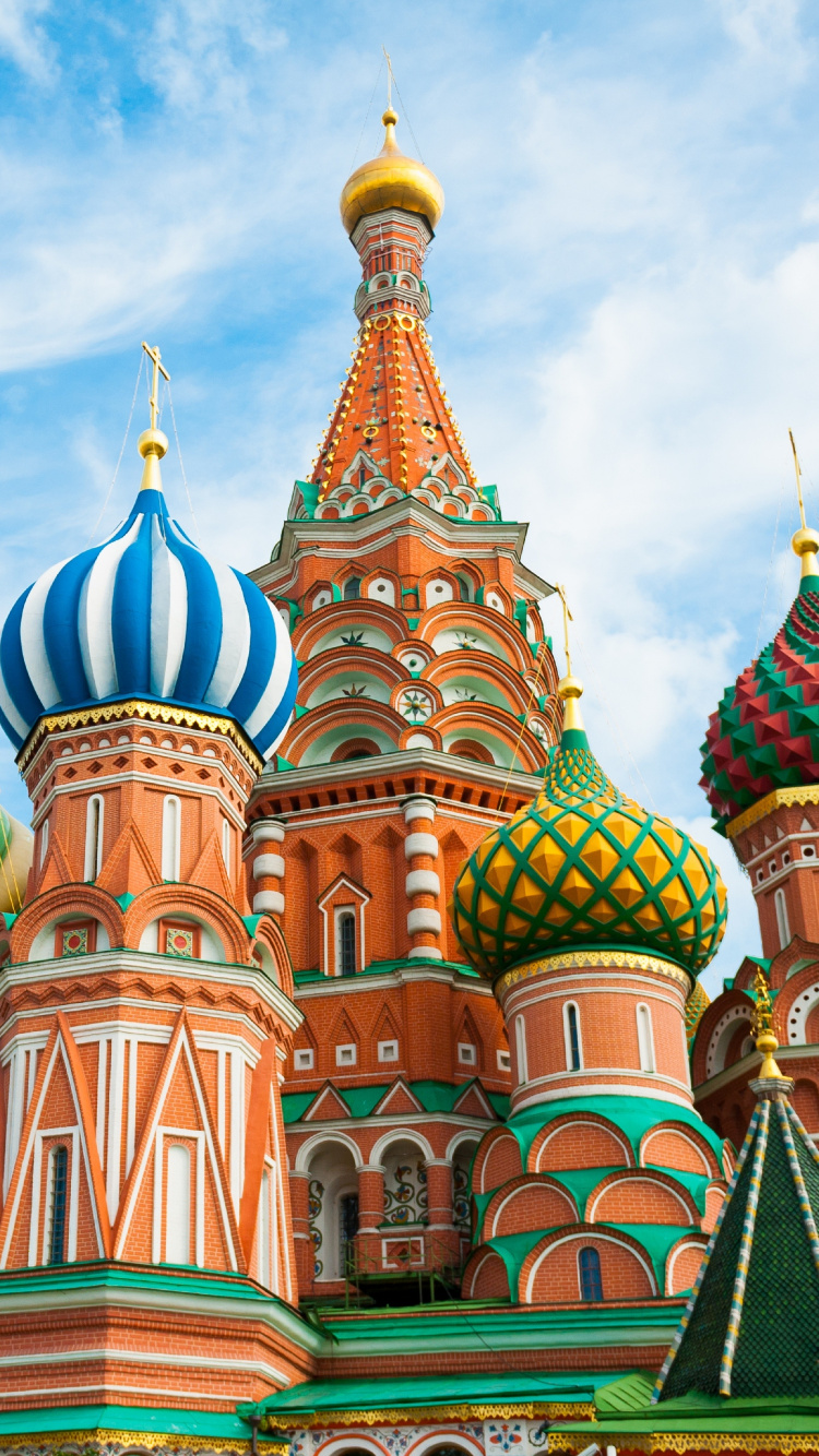 Обои собор Василия Блаженного, Красная площадь, собор, ориентир, место поклонения в разрешении 750x1334