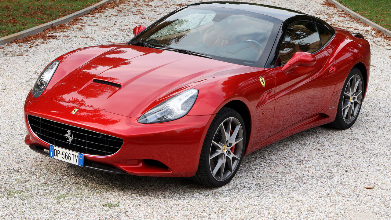 Обои Феррари Калифорния, суперкар, Феррари ФФ, автомобильный дизайн, наземный транспорт в разрешении 1280x720