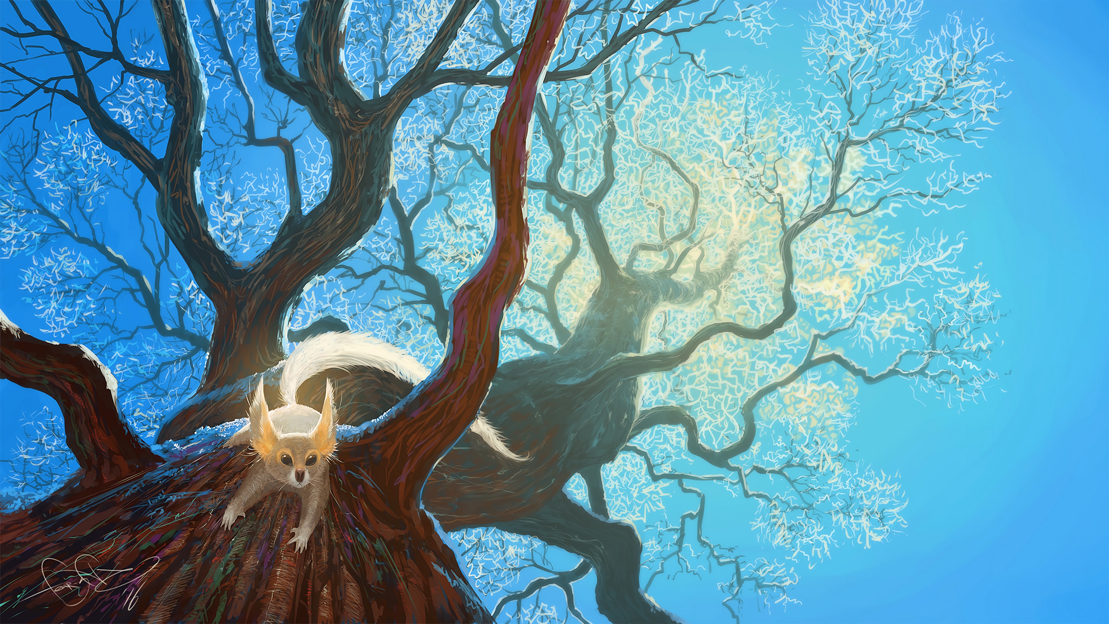 Обои дерево, ветвь, древесные растения, растение, иллюстрация в разрешении 3840x2160