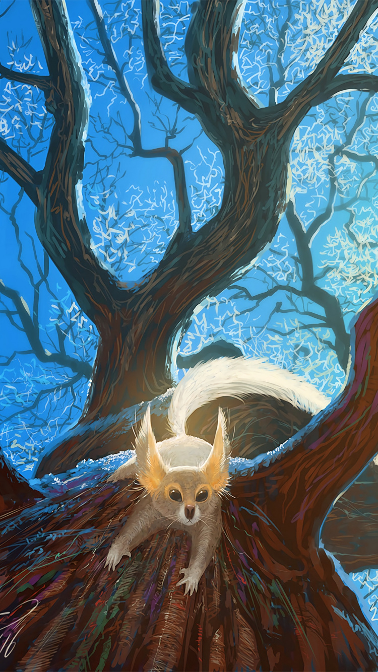 Обои дерево, ветвь, древесные растения, растение, иллюстрация в разрешении 750x1334