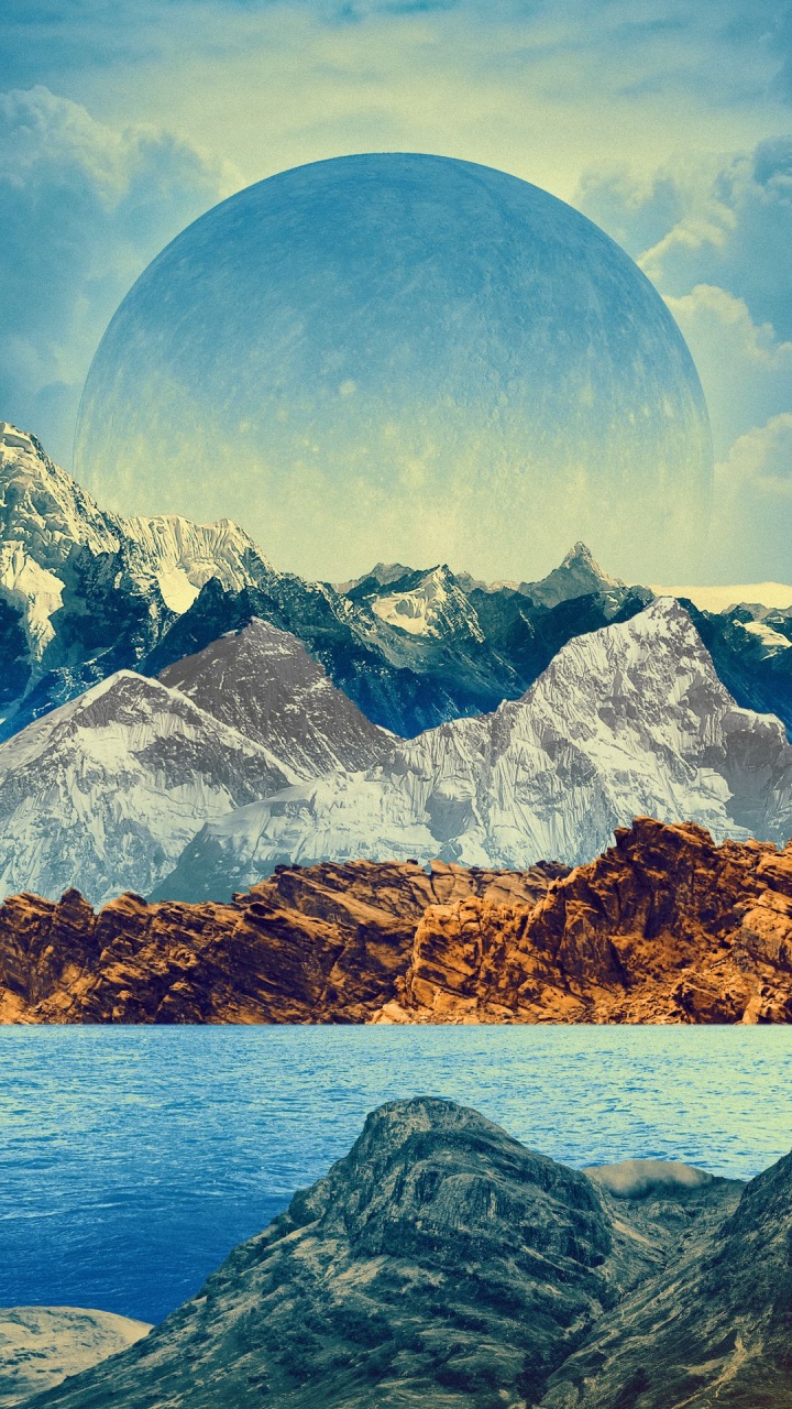 Обои вода, облако, гора, атмосфера, дневное время в разрешении 720x1280