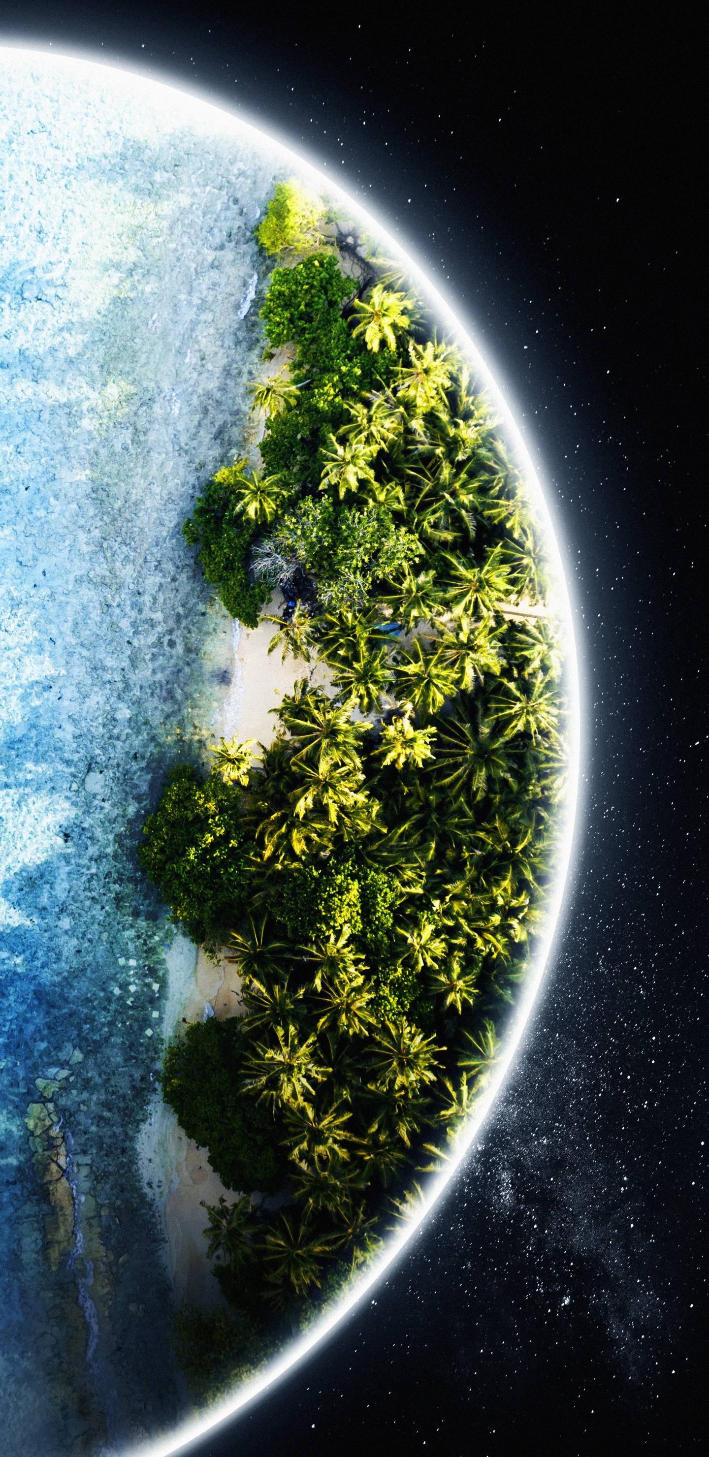 Обои атмосфера, земля, глаз, мир, растение в разрешении 1440x2960