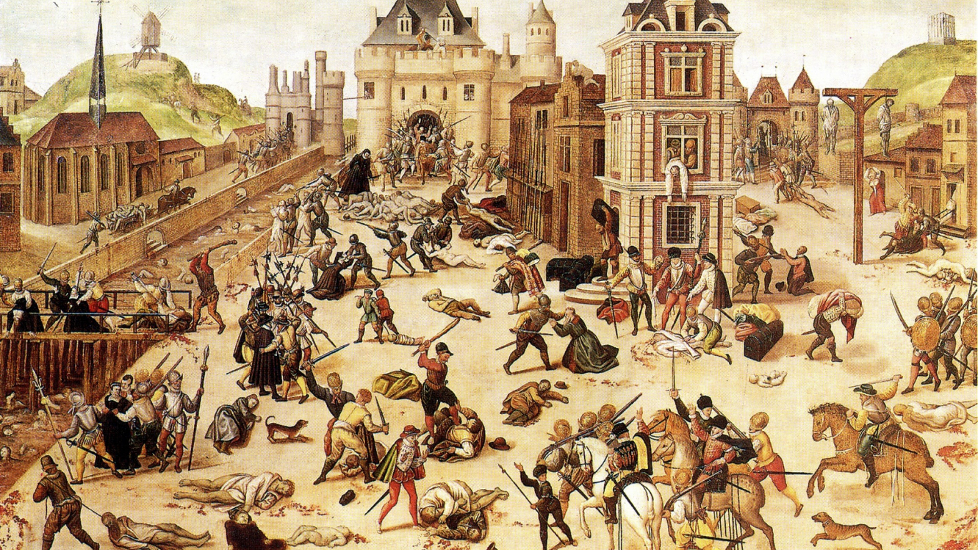 Обои Резня Святого Варфоломея День святого, Французских войн религии, гугенот, история, арт в разрешении 1920x1080